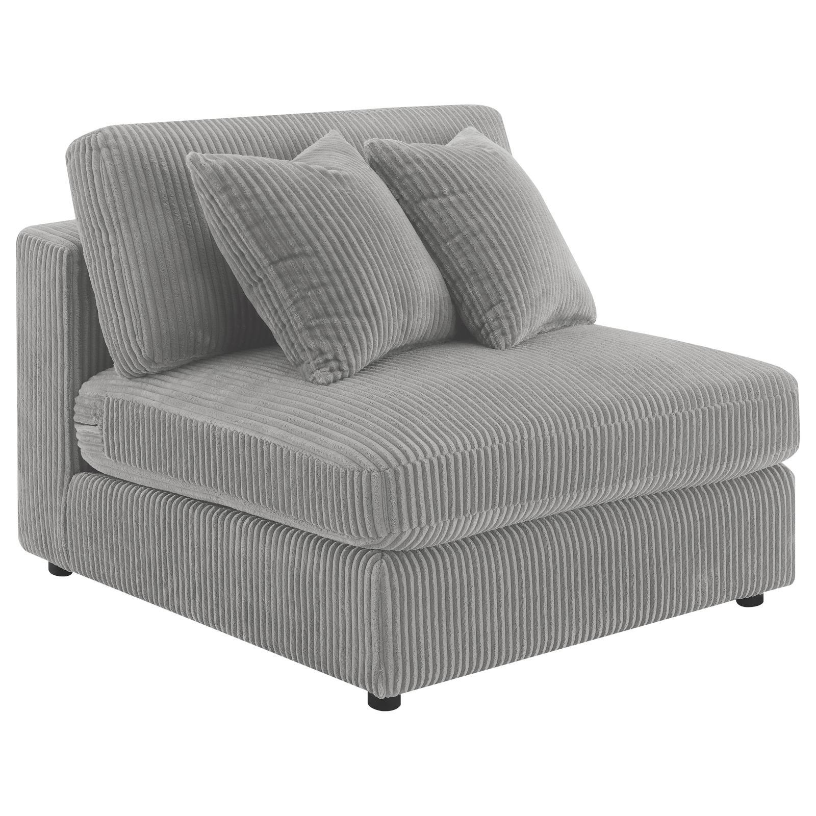 Blaine Fog Upholstered Armless Chair - Image 2