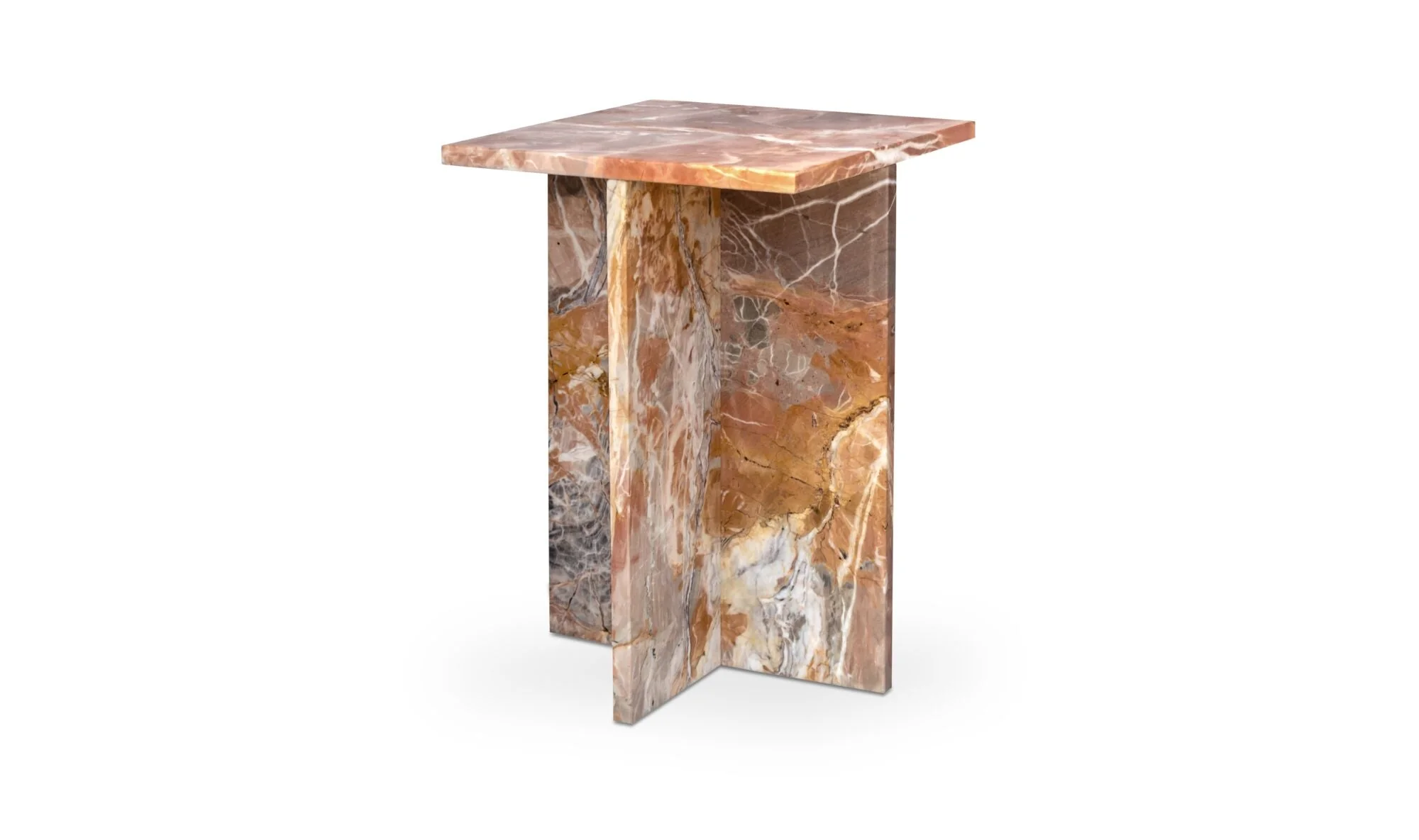 Blair Accent Table Orange Levante Marble - Image 2