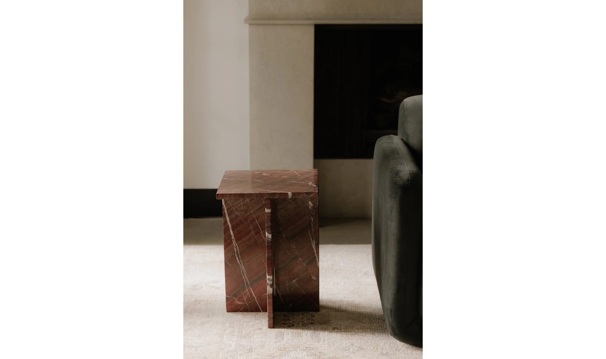 Blair Accent Table Rosso Levanto Marble - Image 2