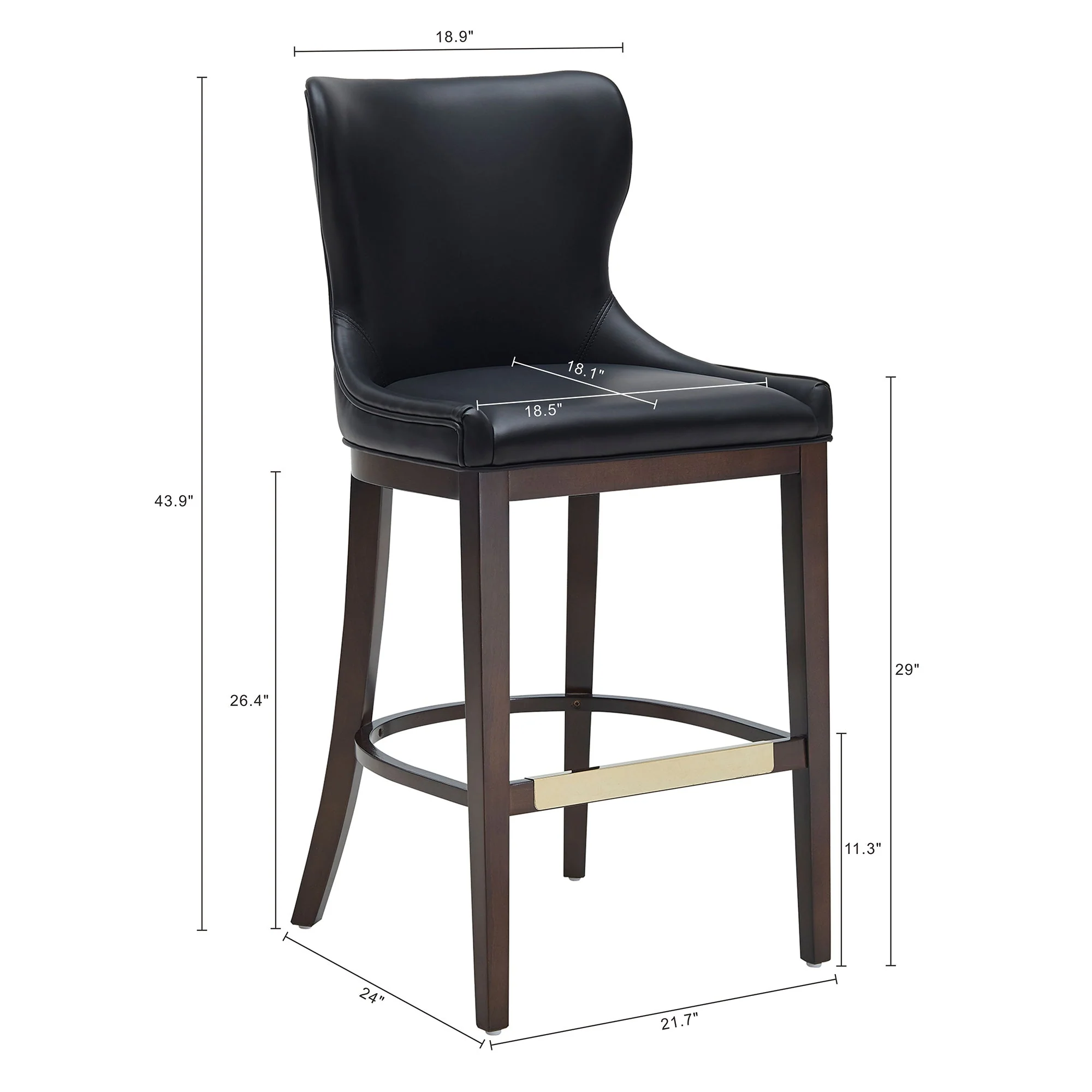 Blair Barstool in Black (set of 3) - Image 3