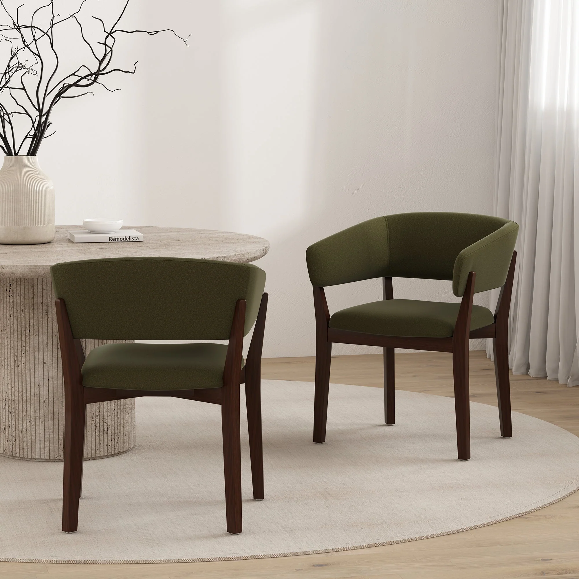 Blake Dining Armchair in Green (set of 2) - Image 2