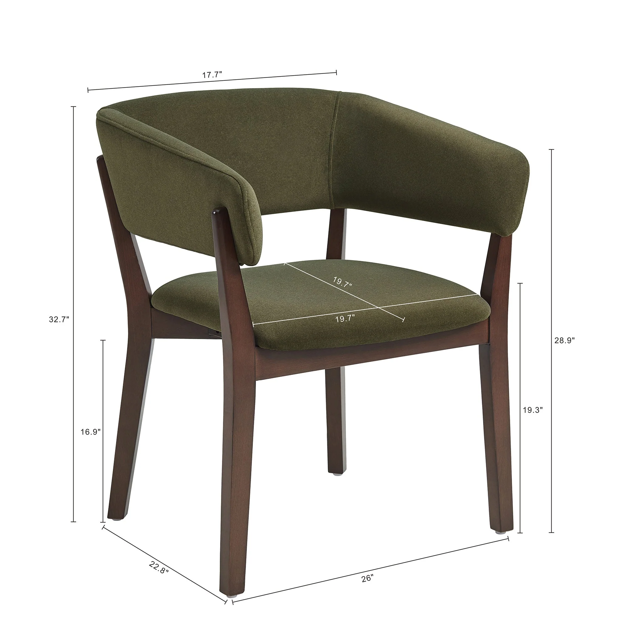 Blake Dining Armchair in Green (set of 2) - Image 3