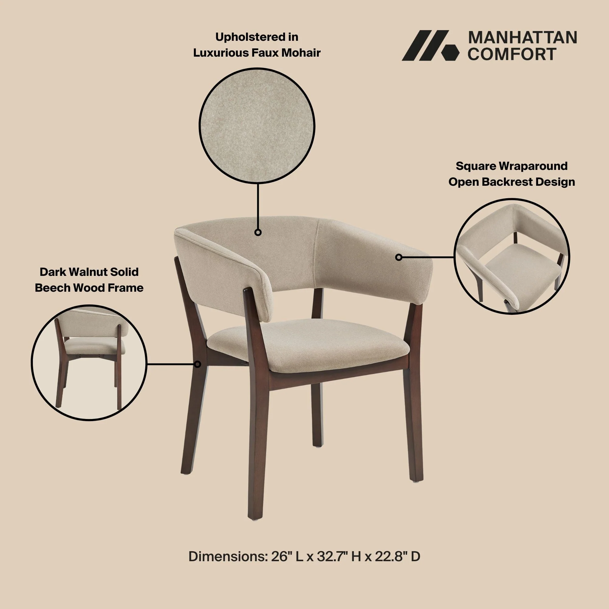 Blake Dining Armchair in Natural (set of 2) - Image 4