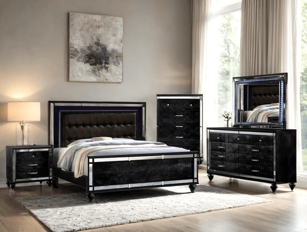 Blanca Black 4-piece King Bedroom Set