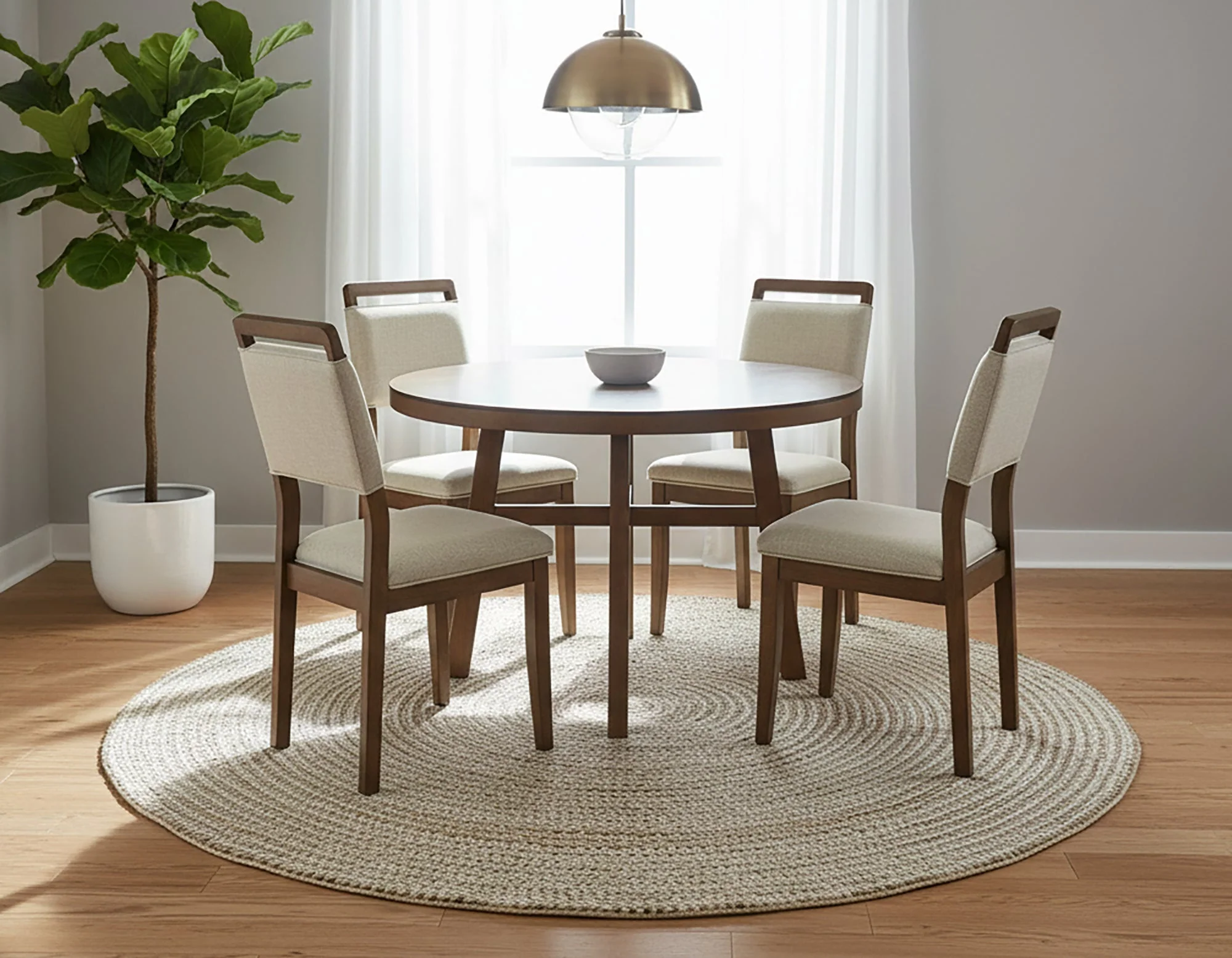 Blanche Brown Round Dining Table - Image 4
