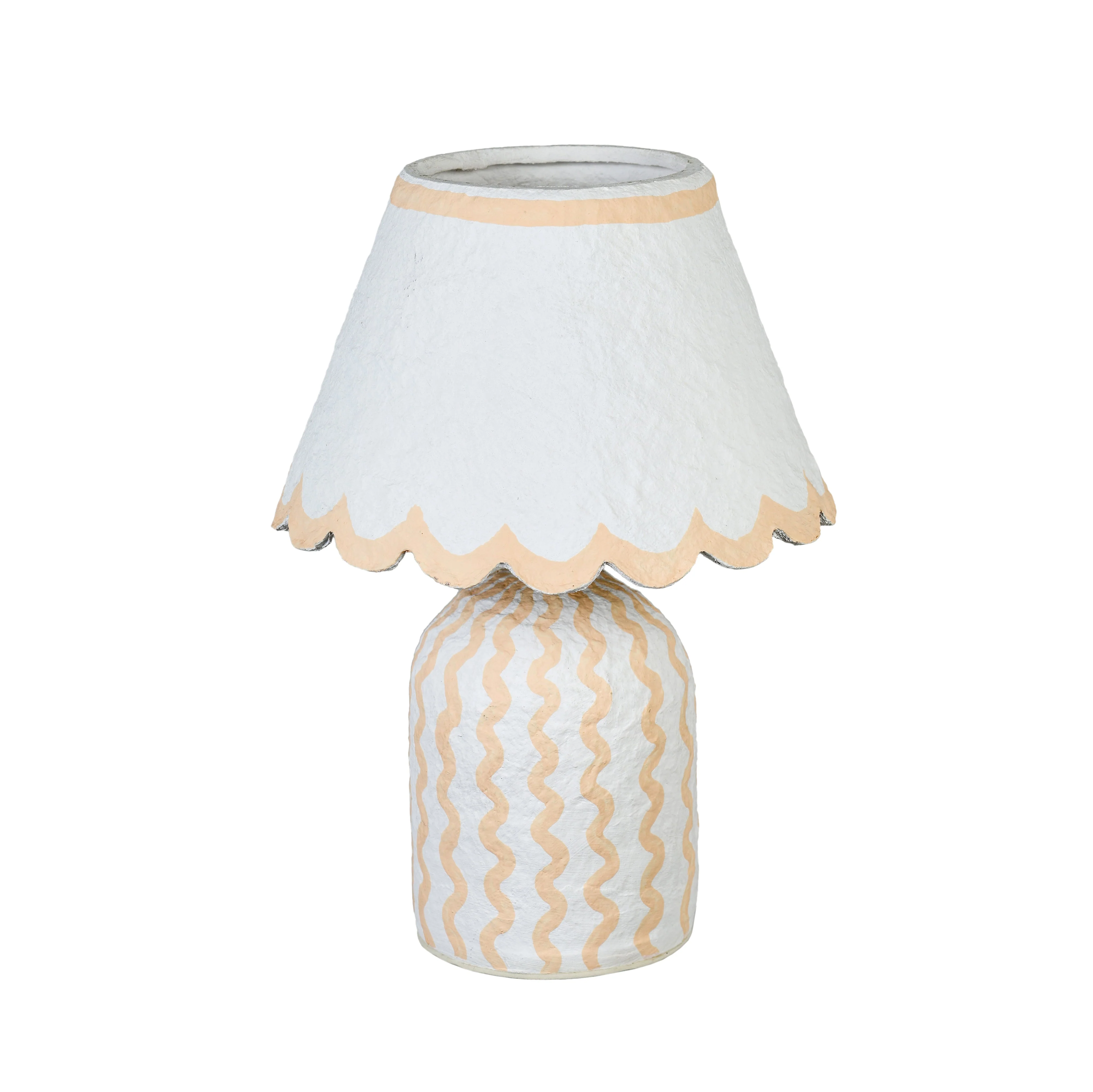 Blum Scalloped Cotton Mache Table Lamp - Image 3