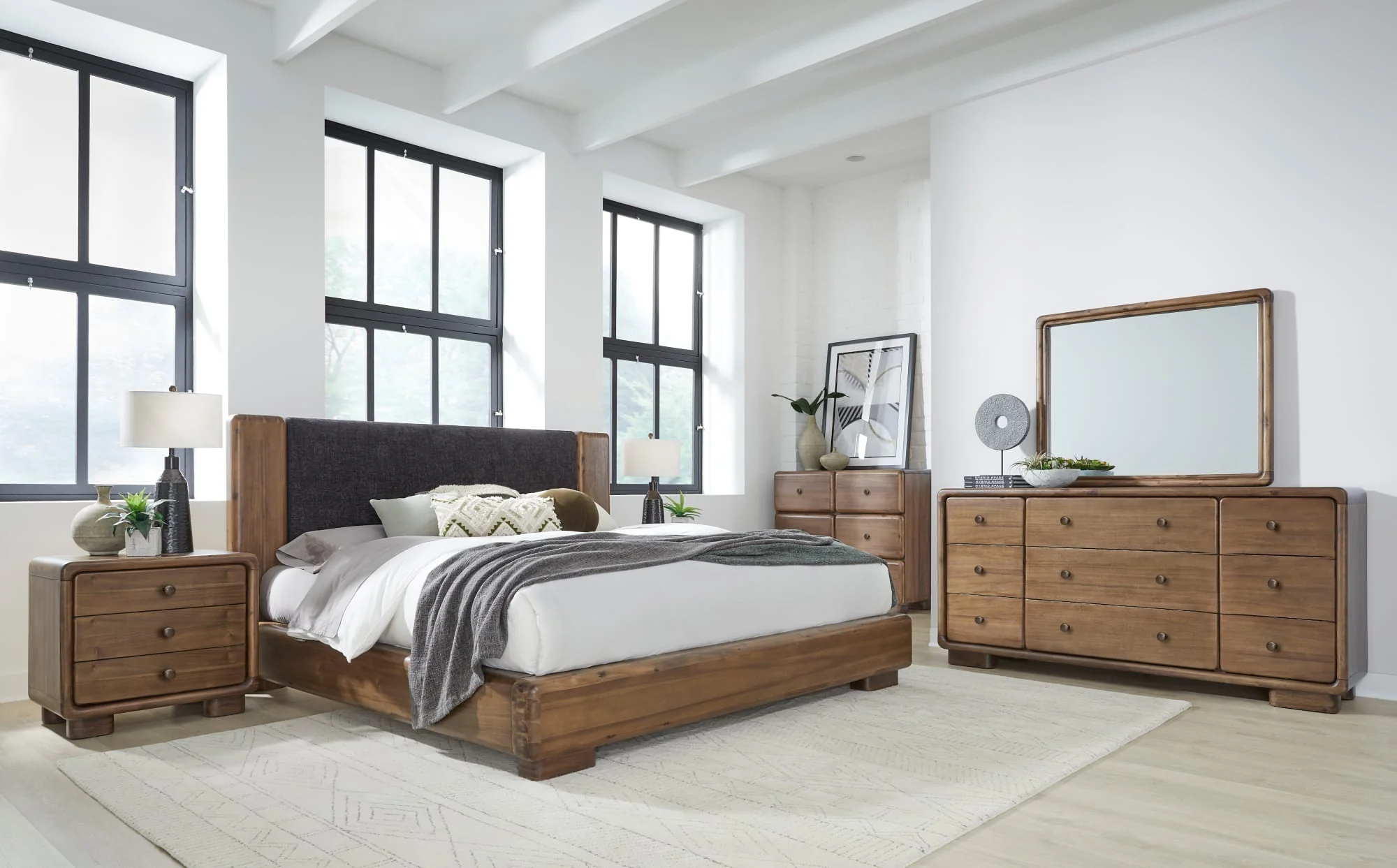 Boka Impala Three Drawer Acacia Wood Nightstand - Image 10