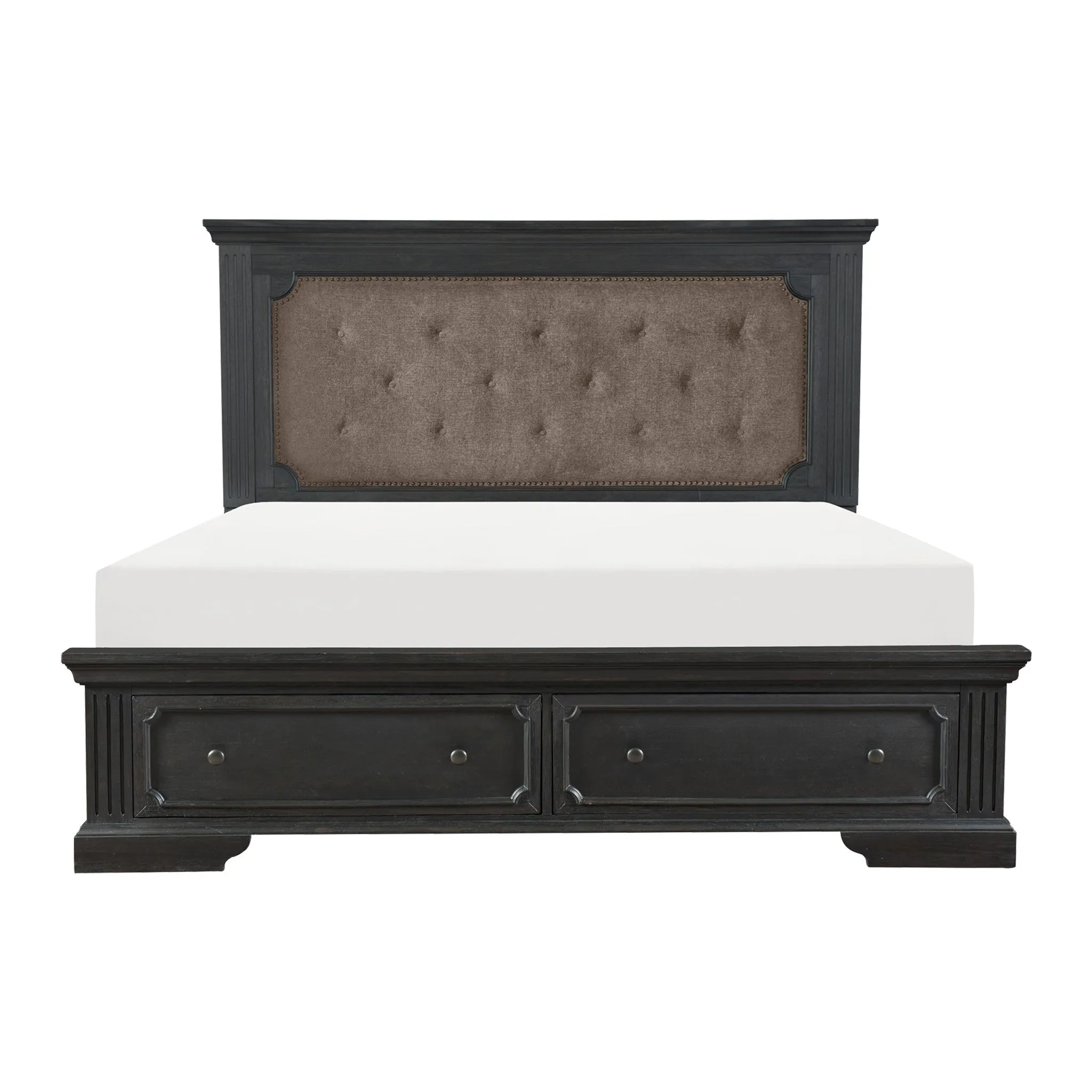 Bolingbrook Wire-Brushed Charcoal King Storage Platform Bed - Image 3