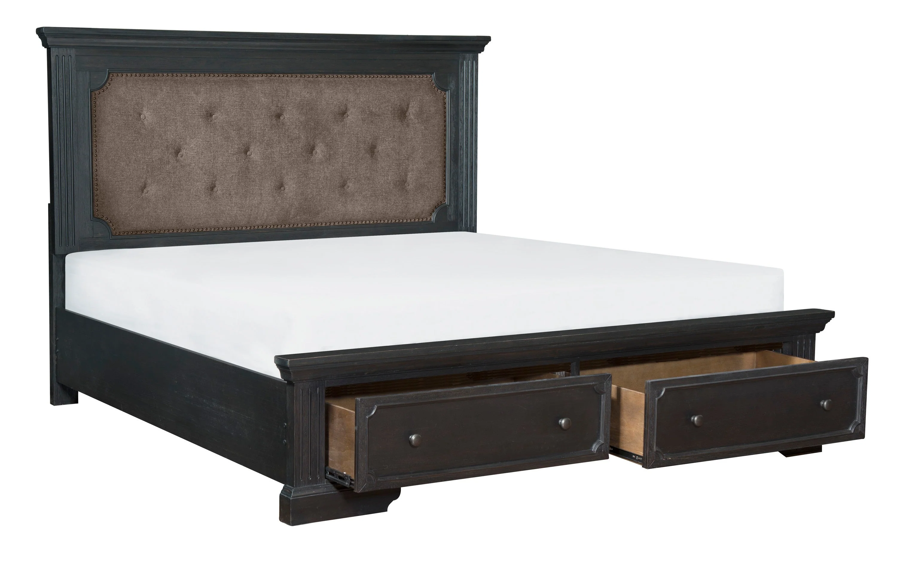 Bolingbrook Wire-Brushed Charcoal Storage Platform Bedroom Set - Image 4
