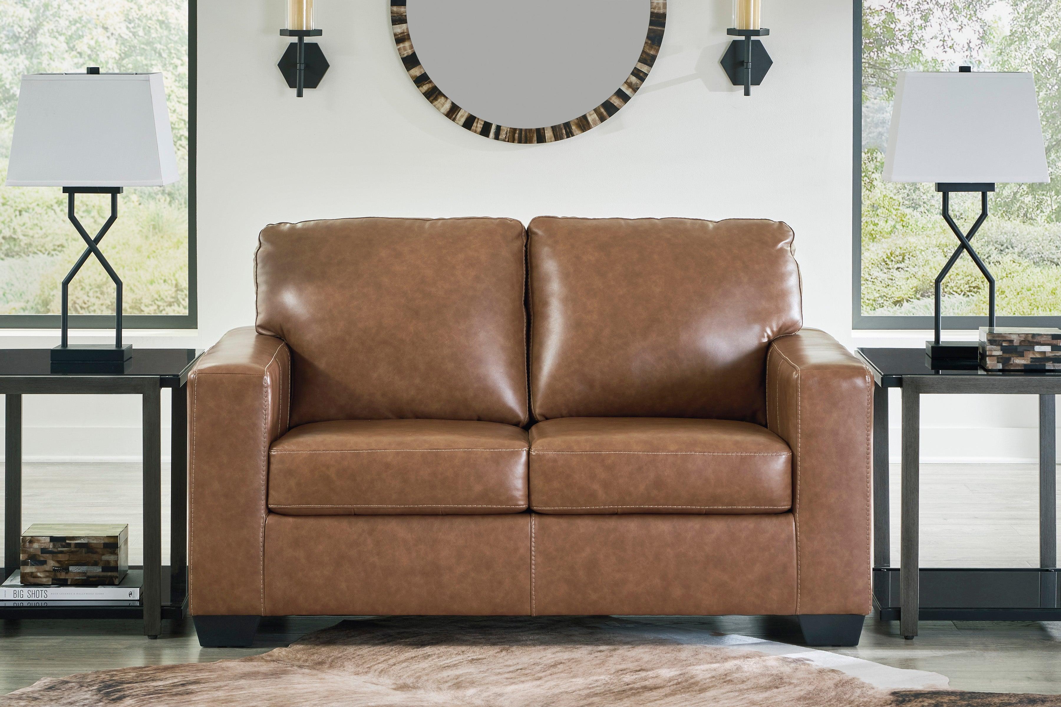 Bolsena Caramel Leather Living Room Set - Image 7