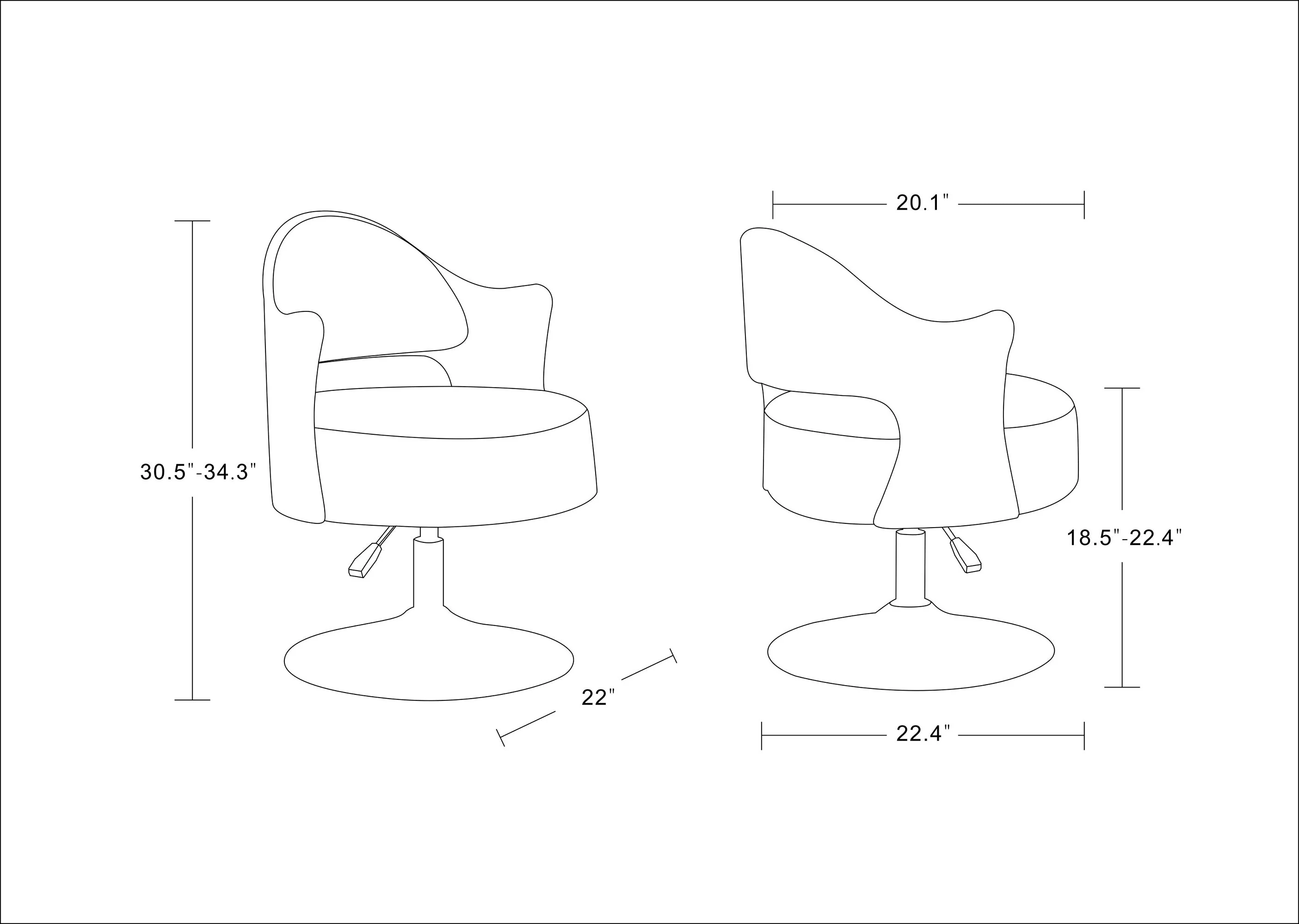 Bopper Adjustable Height Swivel Accent Chair in White and Polished Chrome - Image 3