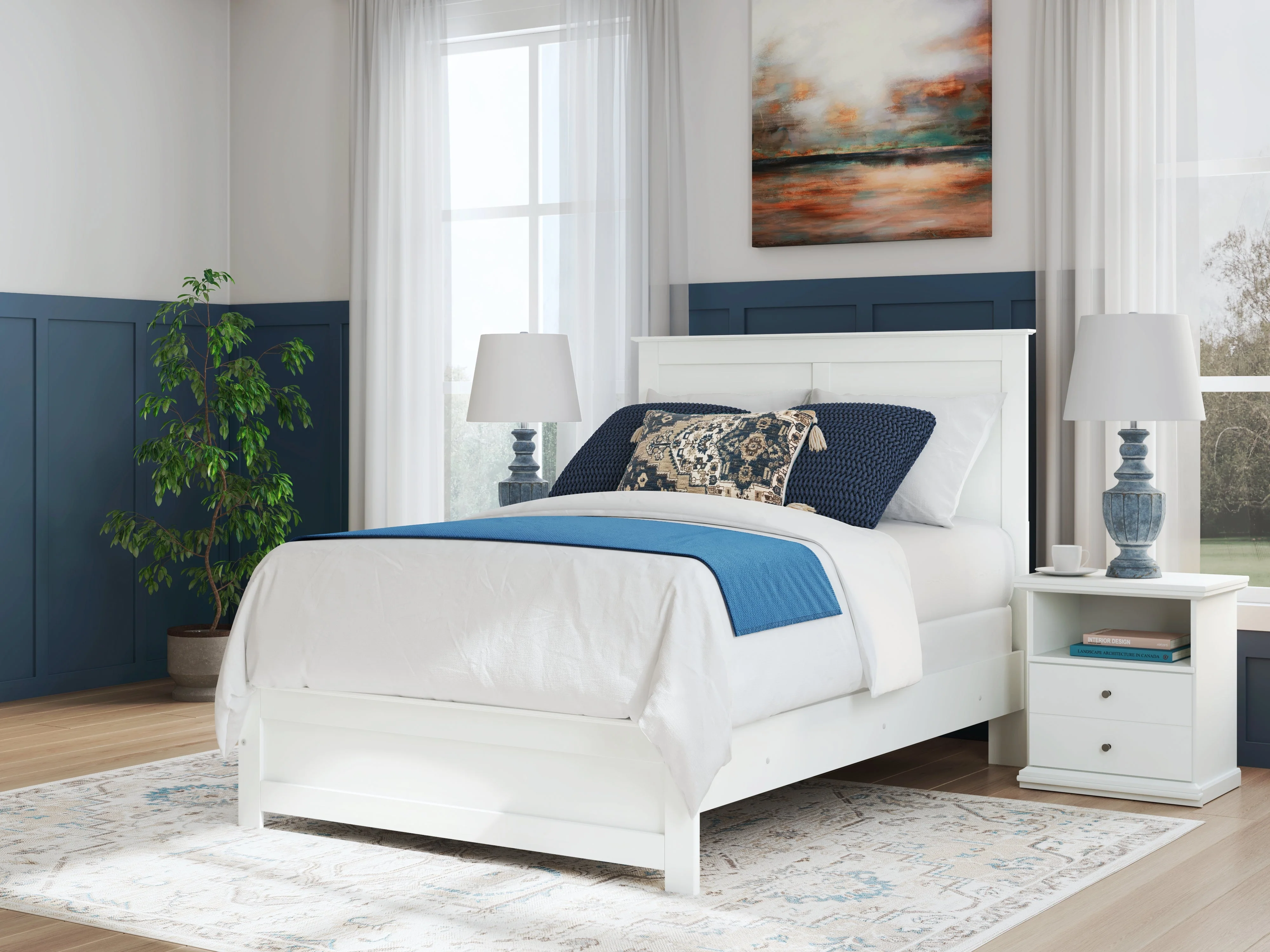 Bostwick Shoals Full Panel Bed with Dresser in White - Image 13