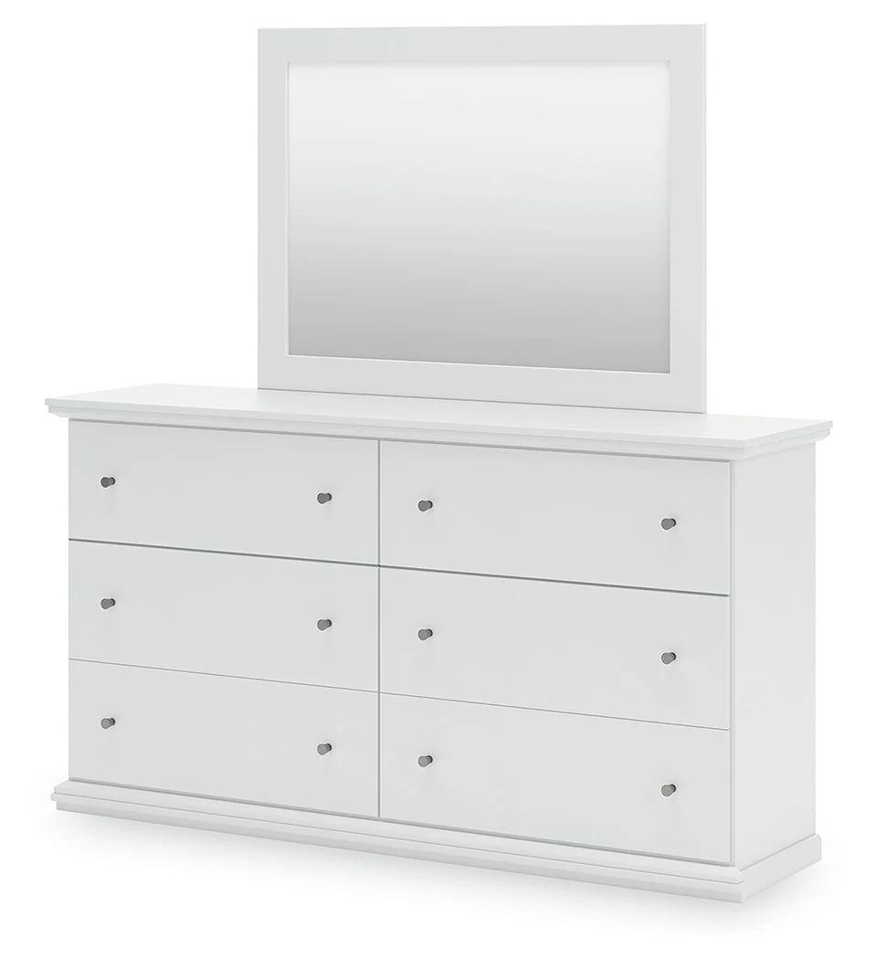 Bostwick Shoals Queen Panel Bed with Mirrored Dresser, Chest and 2 Nightstands in White - Image 8