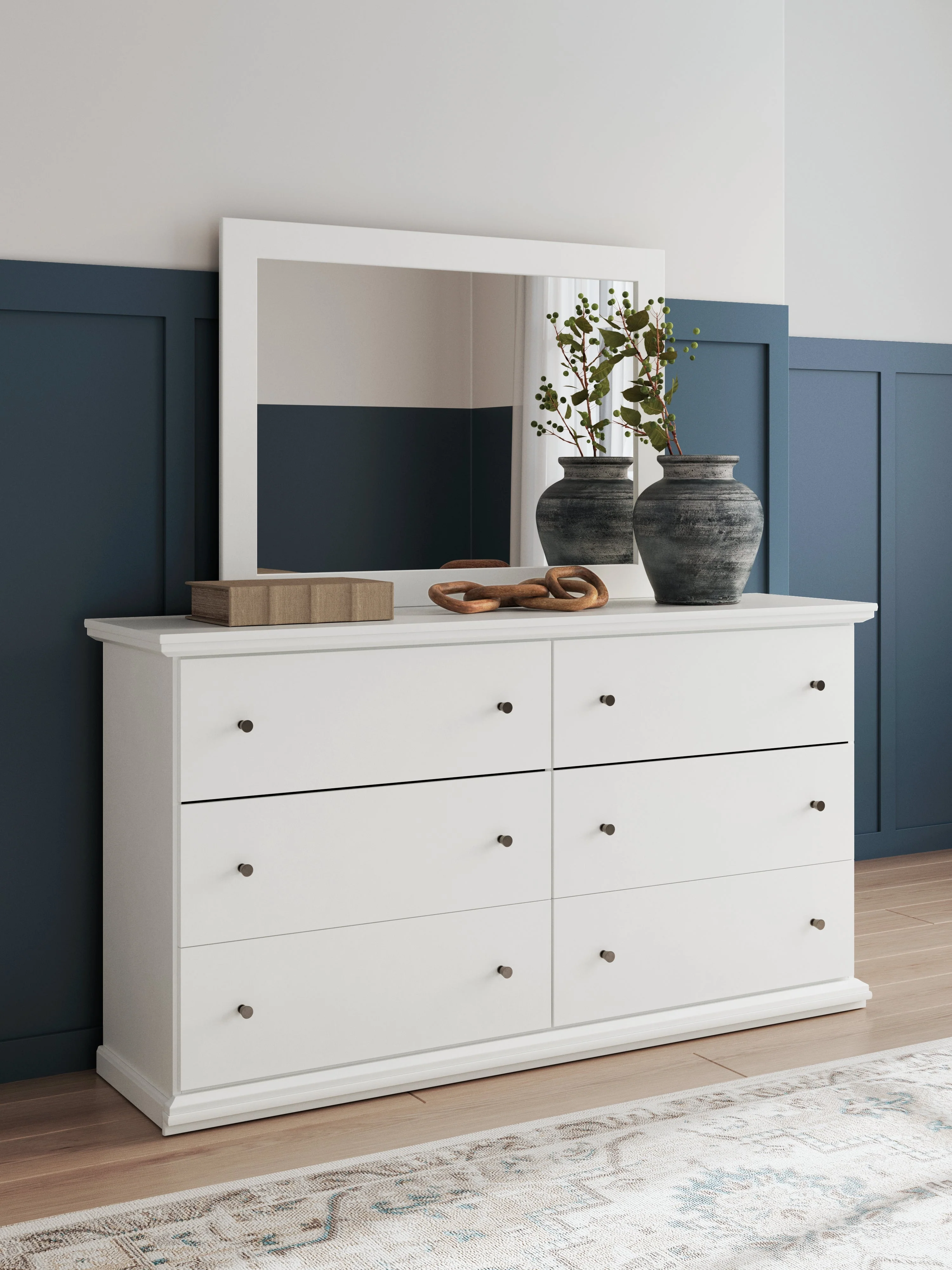 Bostwick Shoals Queen Panel Bed with Mirrored Dresser, Chest and 2 Nightstands in White - Image 19