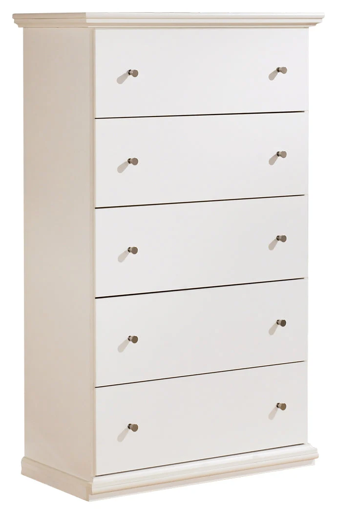 Bostwick Shoals Twin Panel Bed with Mirrored Dresser, Chest and 2 Nightstands in White - Image 24