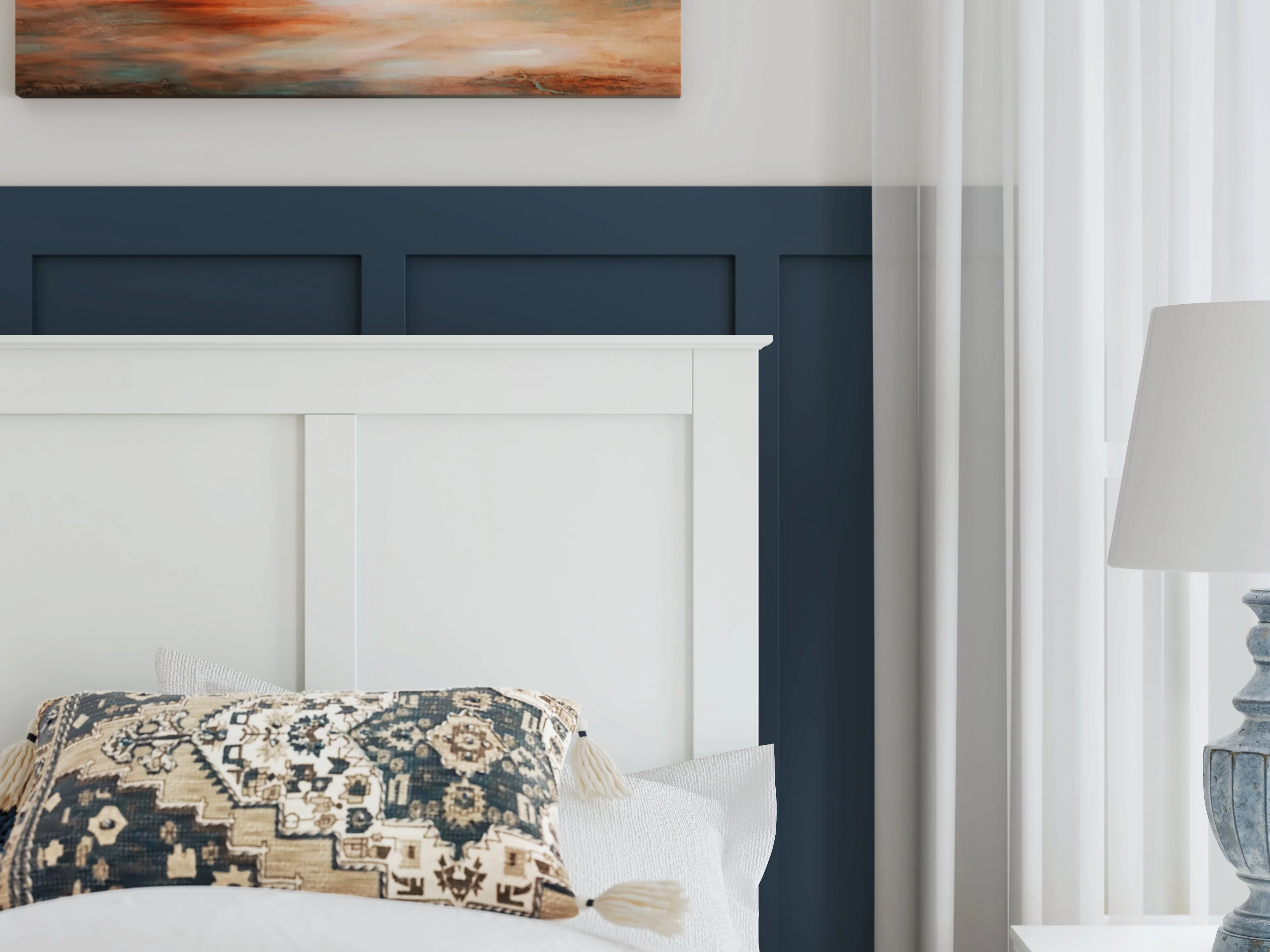 Bostwick Shoals Twin Panel Bed with Mirrored Dresser, Chest and Nightstand in White - Image 19