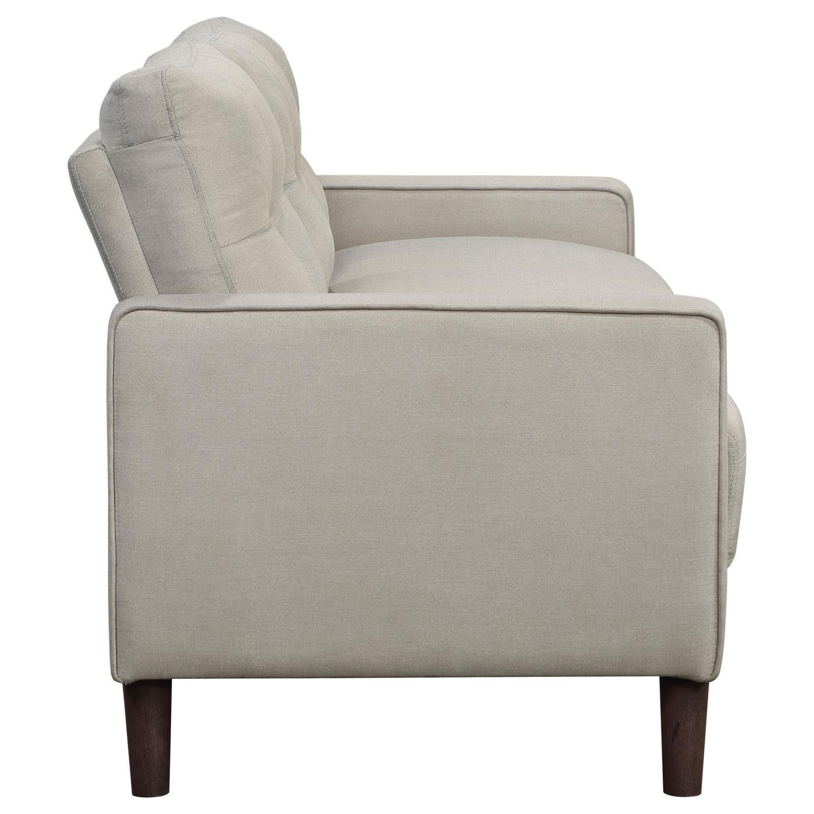 Bowen Beige 2-piece Upholstered Track Arms Tufted Sofa Set - Image 5