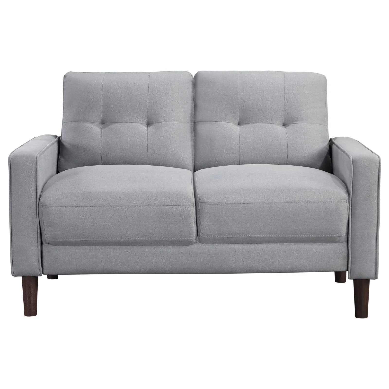 Bowen Gray Upholstered Track Arms Tufted Loveseat - Image 2