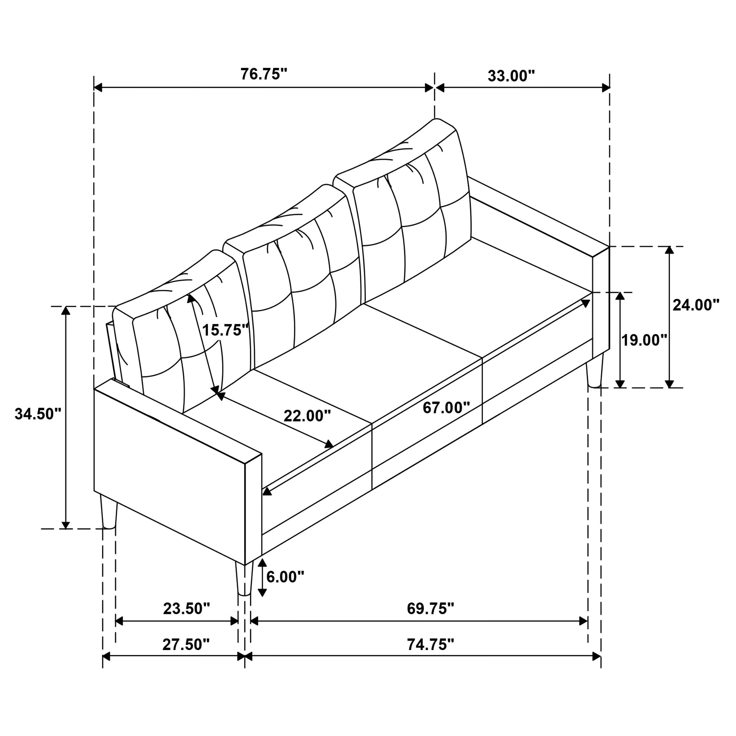 Bowen II Rust Fabric Upholstered Track Arm Sofa - Image 10