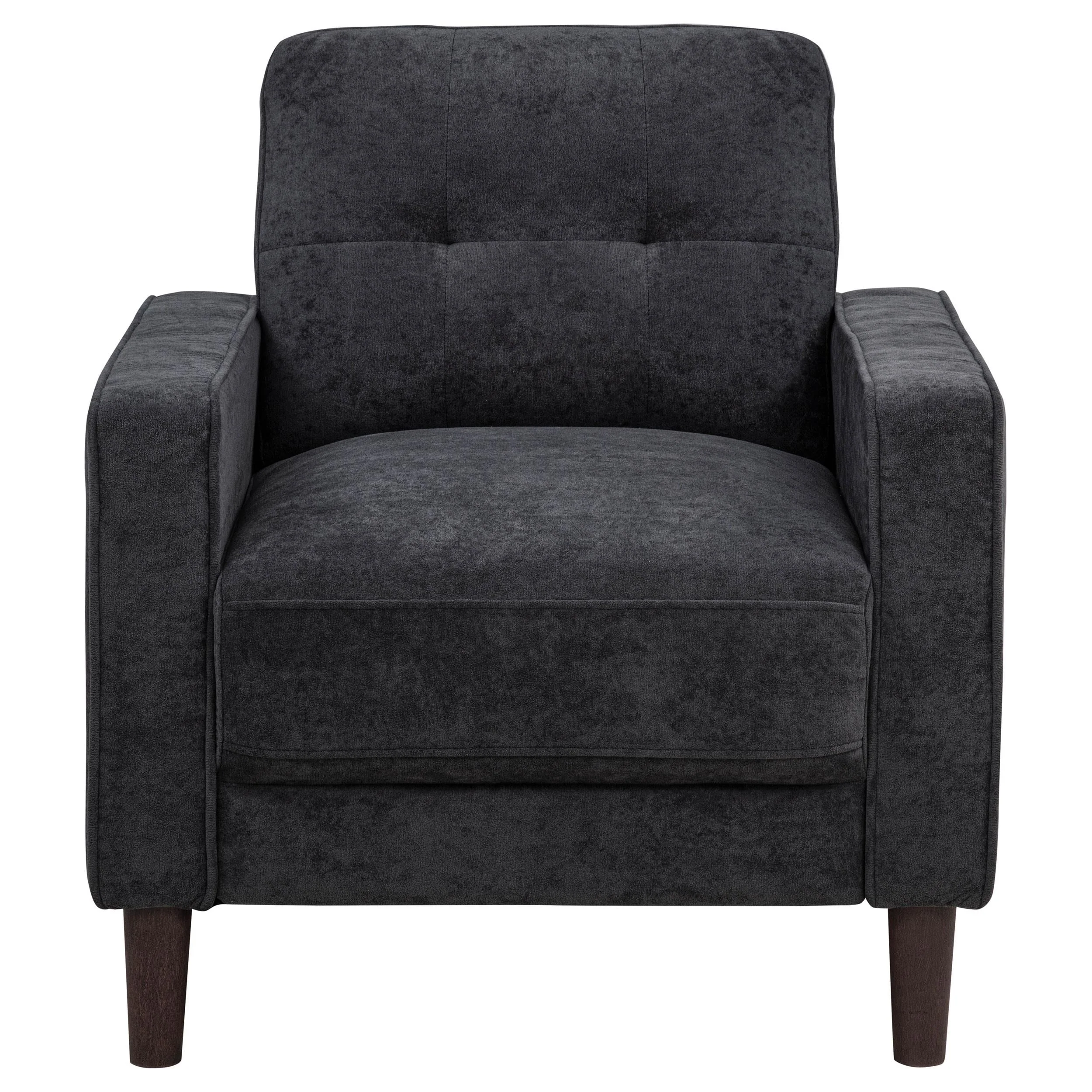 Bowen II Steel Grey Fabric Upholstered Track Accent Chair - Image 2