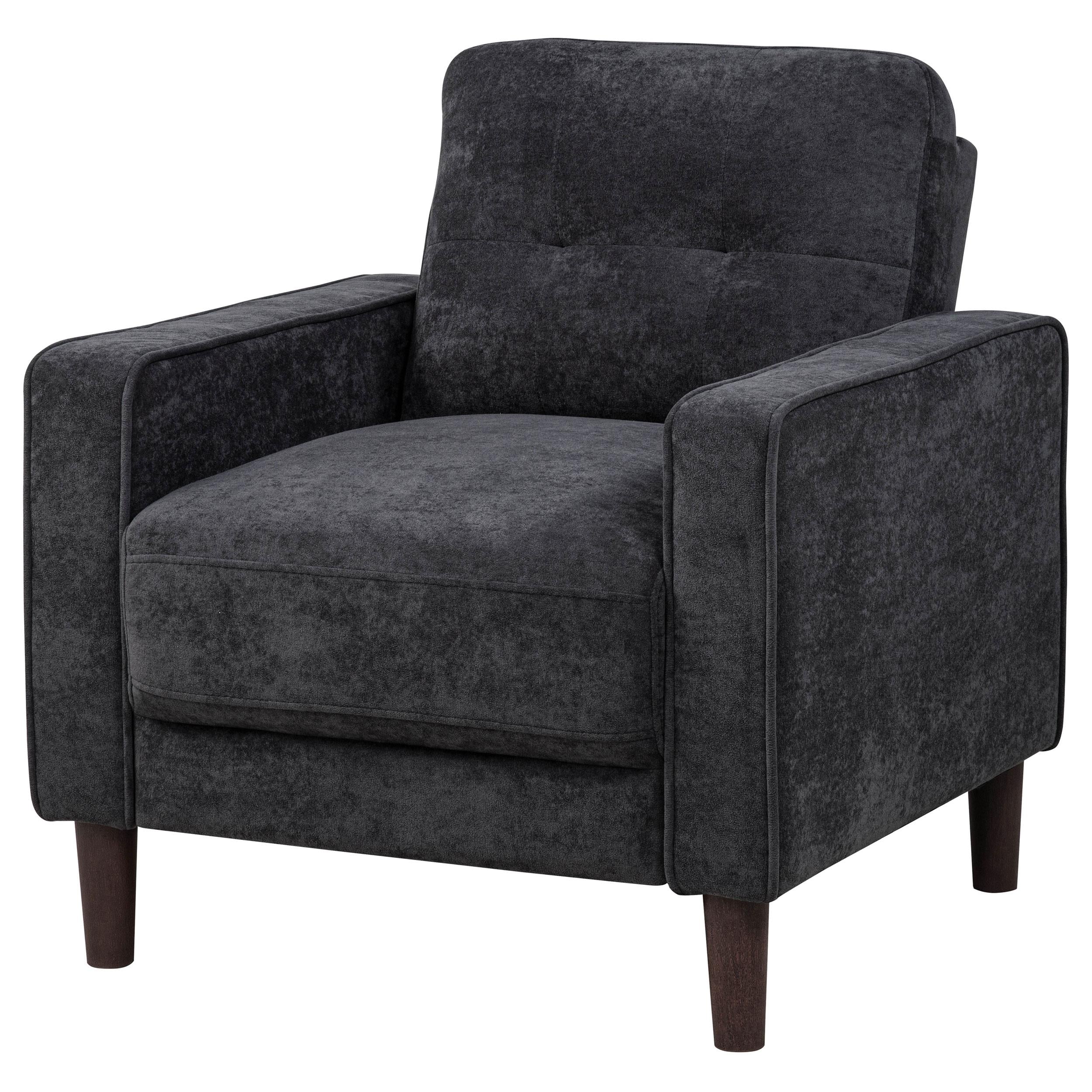 Bowen II Steel Grey Fabric Upholstered Track Accent Chair - Image 3