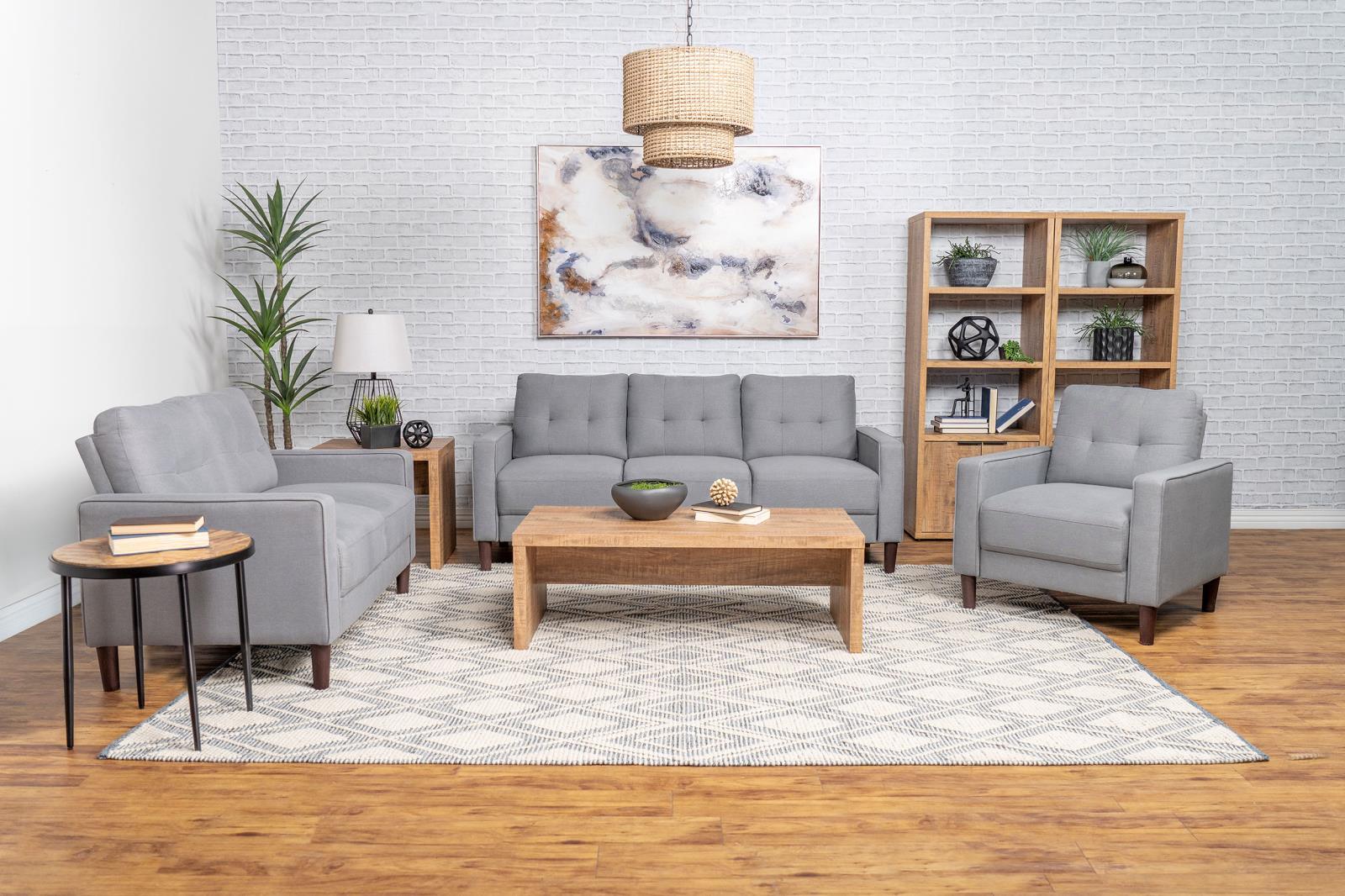 Bowen Upholstered Track Arms Tufted Chair Grey - Image 10