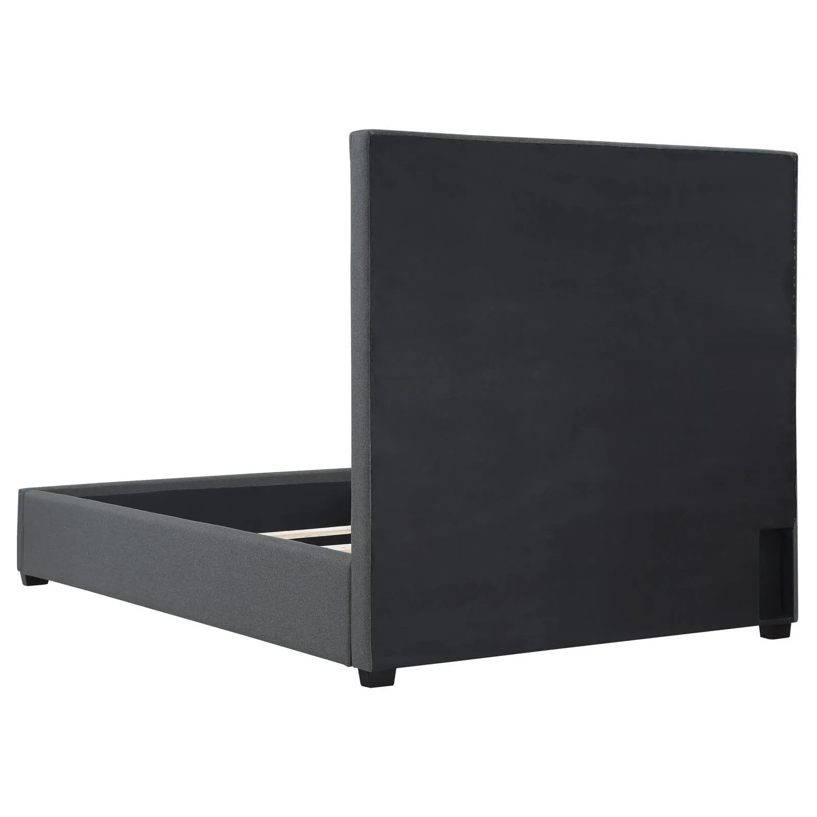 Bowfield Charcoal Upholstered Bed with Nailhead Trim - Image 6