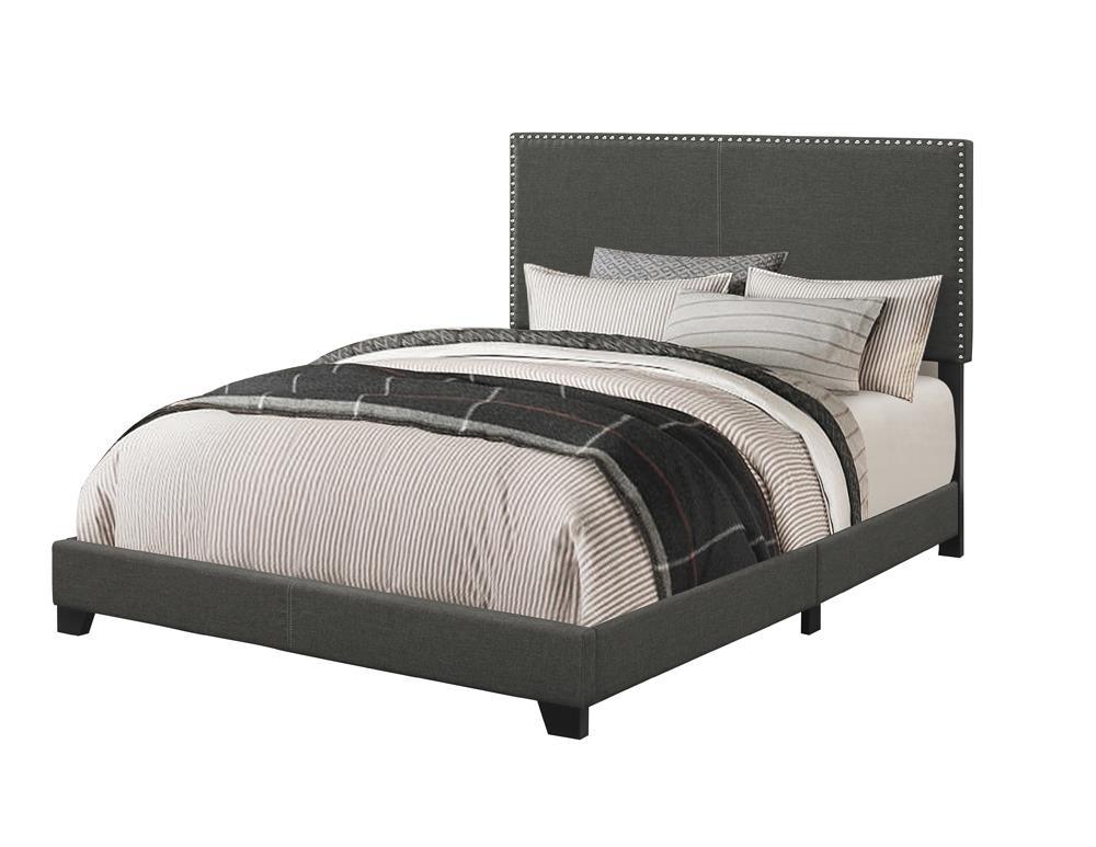 Boyd California King Upholstered Bed with Nailhead Trim Charcoal - Image 2