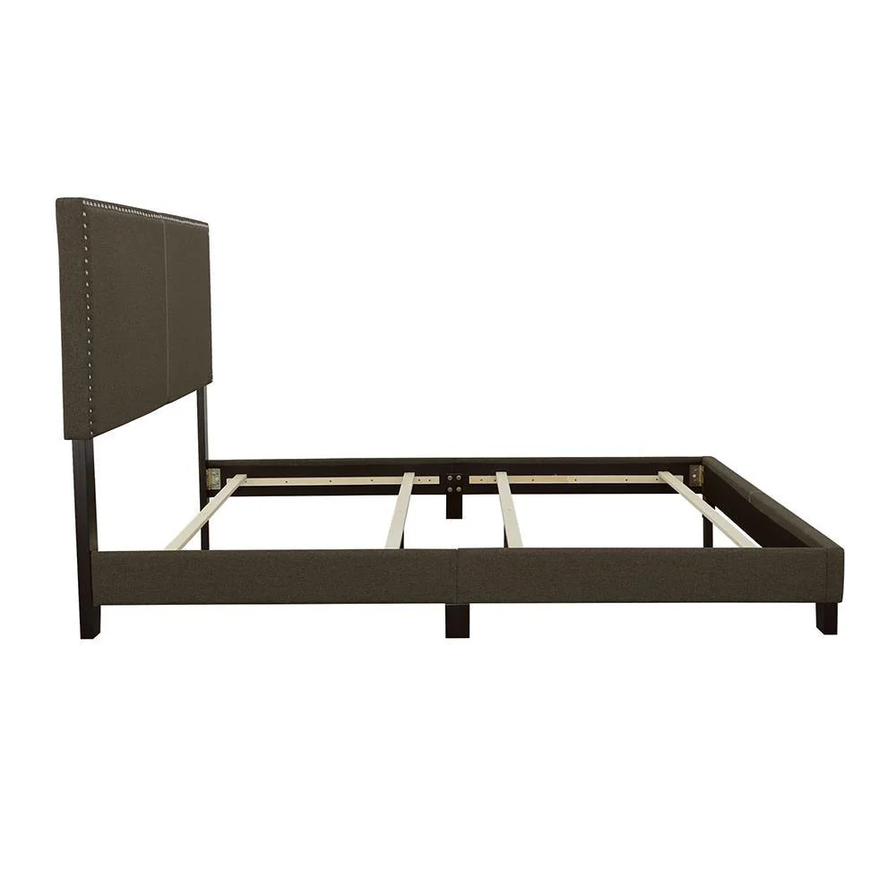 Boyd Charcoal Queen Upholstered Bed with Nailhead Trim - Image 6