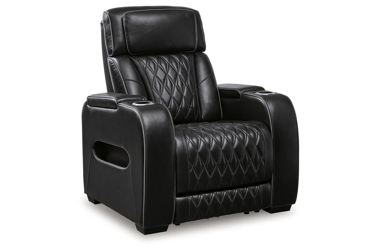 Boyington Black Dual Power Leather Power Reclining Sofa, Loveseat and Recliner - Image 14