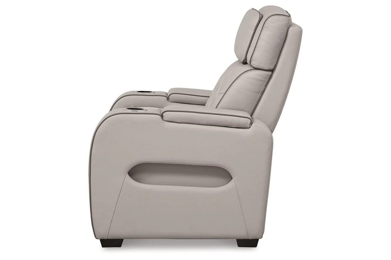 Boyington Gray Dual Power Leather Power Reclining Sofa, Loveseat and Recliner - Image 18