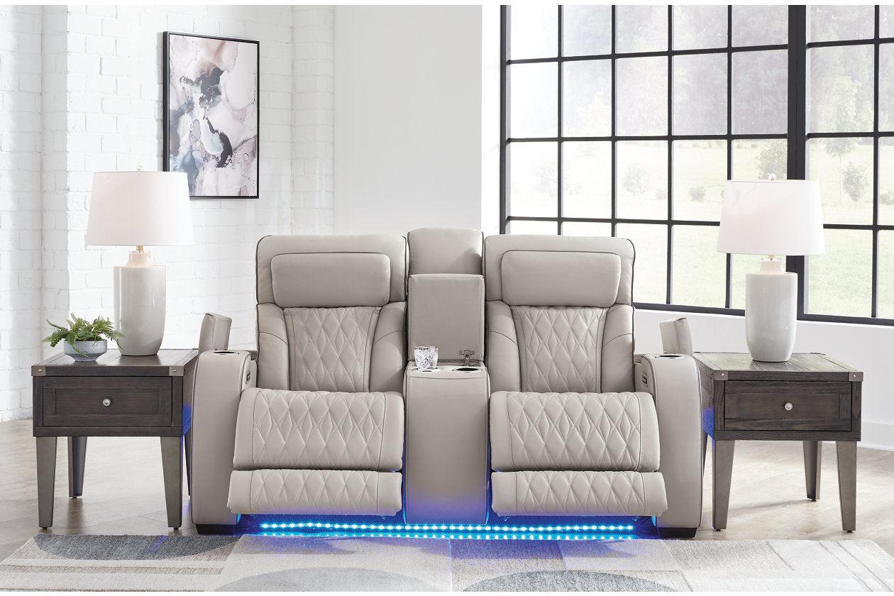 Boyington Gray Dual Power Leather Power Reclining Sofa, Loveseat and Recliner - Image 30
