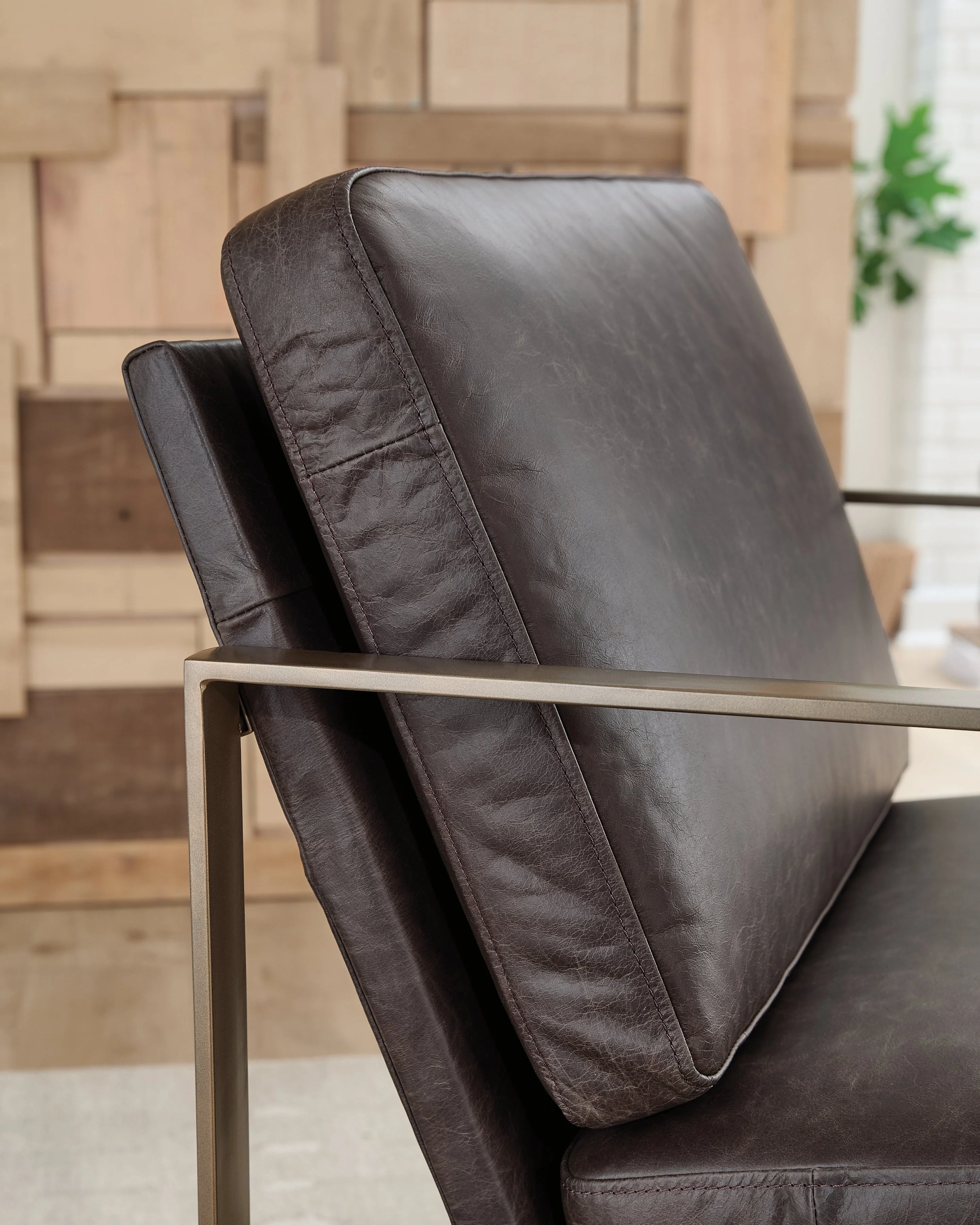 Bradett Dark Brown/Gold Finish Accent Chair - Image 6