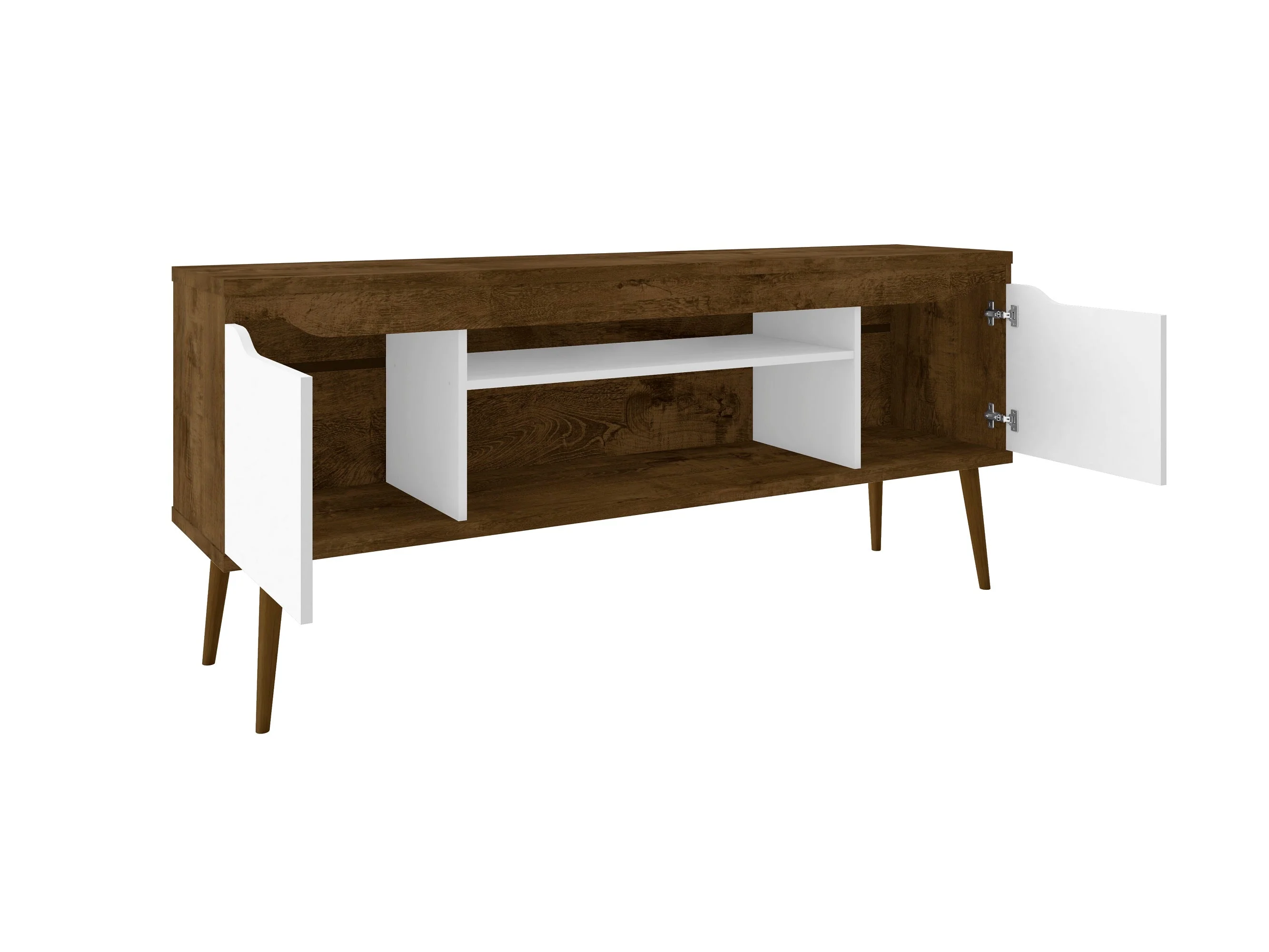 Bradley 62.99 TV Stand in Rustic Brown and White - Image 4