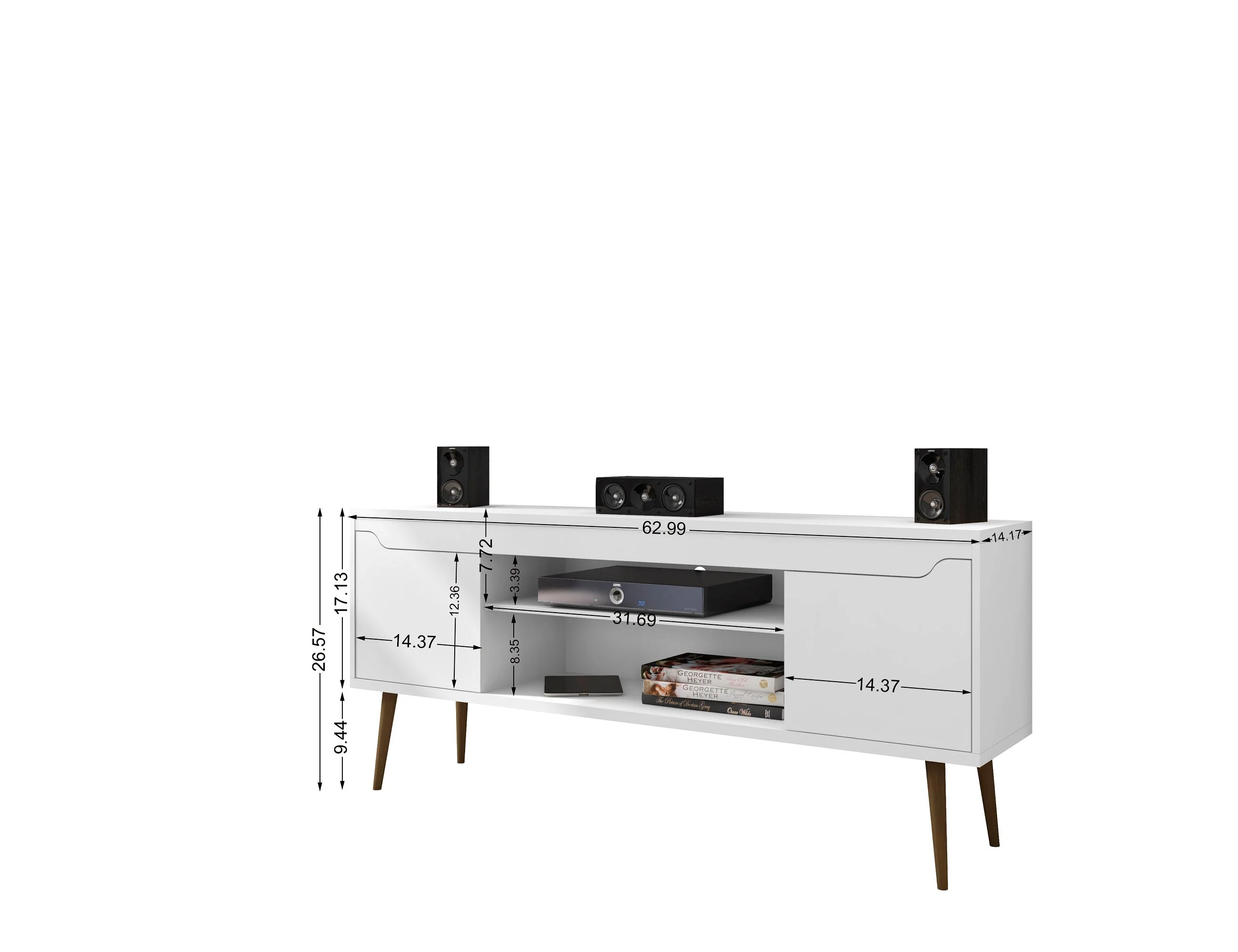 Bradley 62.99 TV Stand in White - Image 3