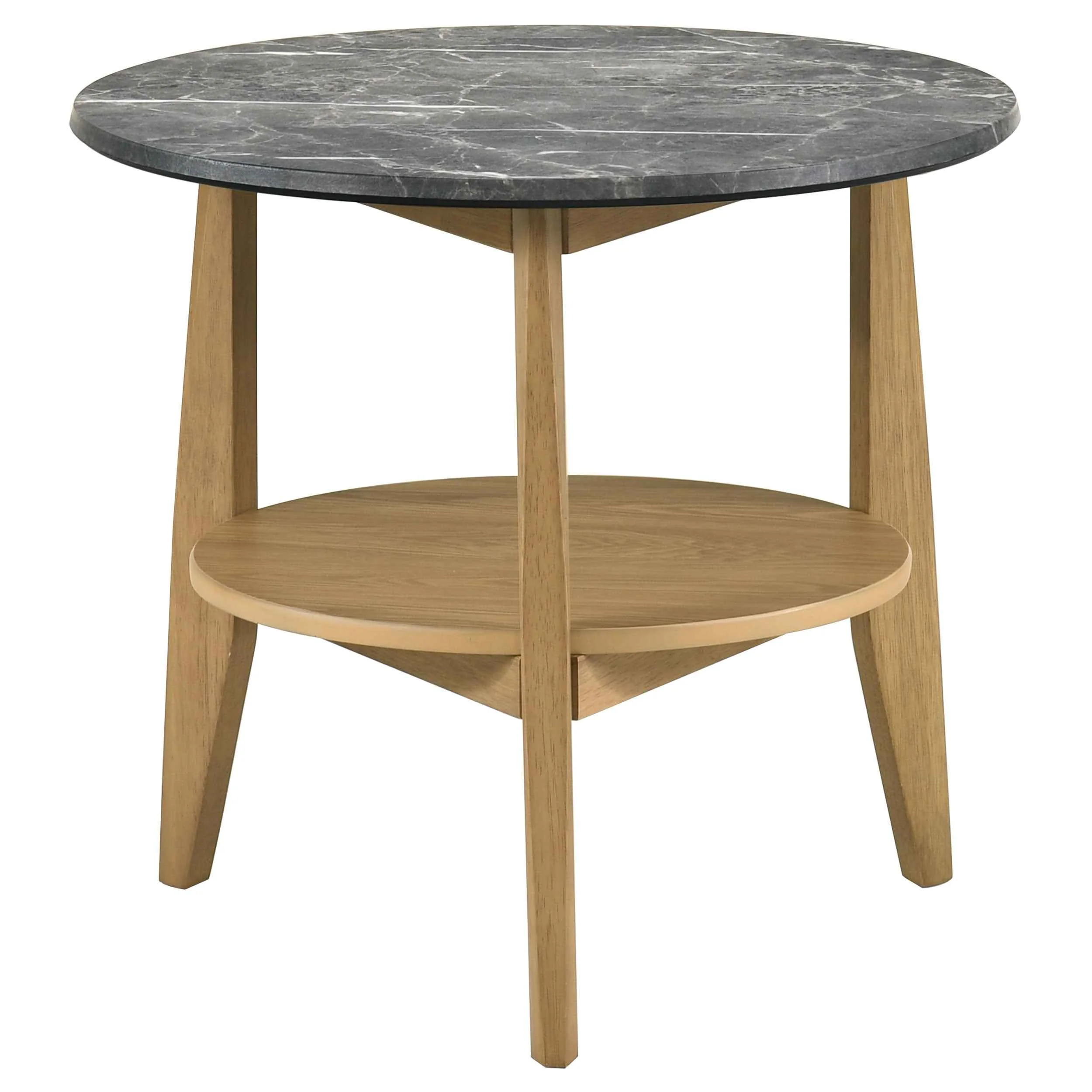 Bradley Grey/Natural 3-Piece Round SmartTop Coffee Table Set - Image 4