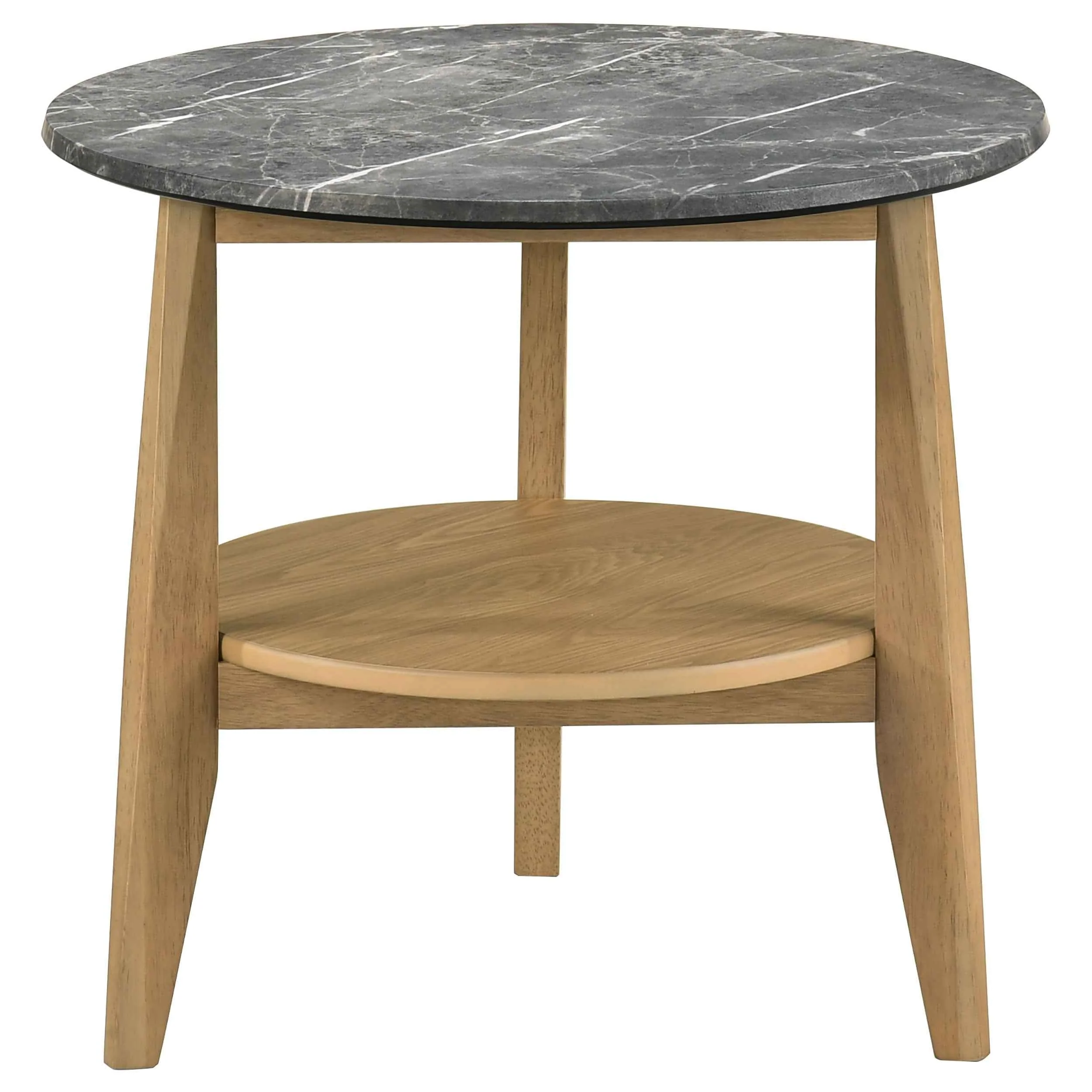 Bradley Grey/Natural 3-Piece Round SmartTop Coffee Table Set - Image 5