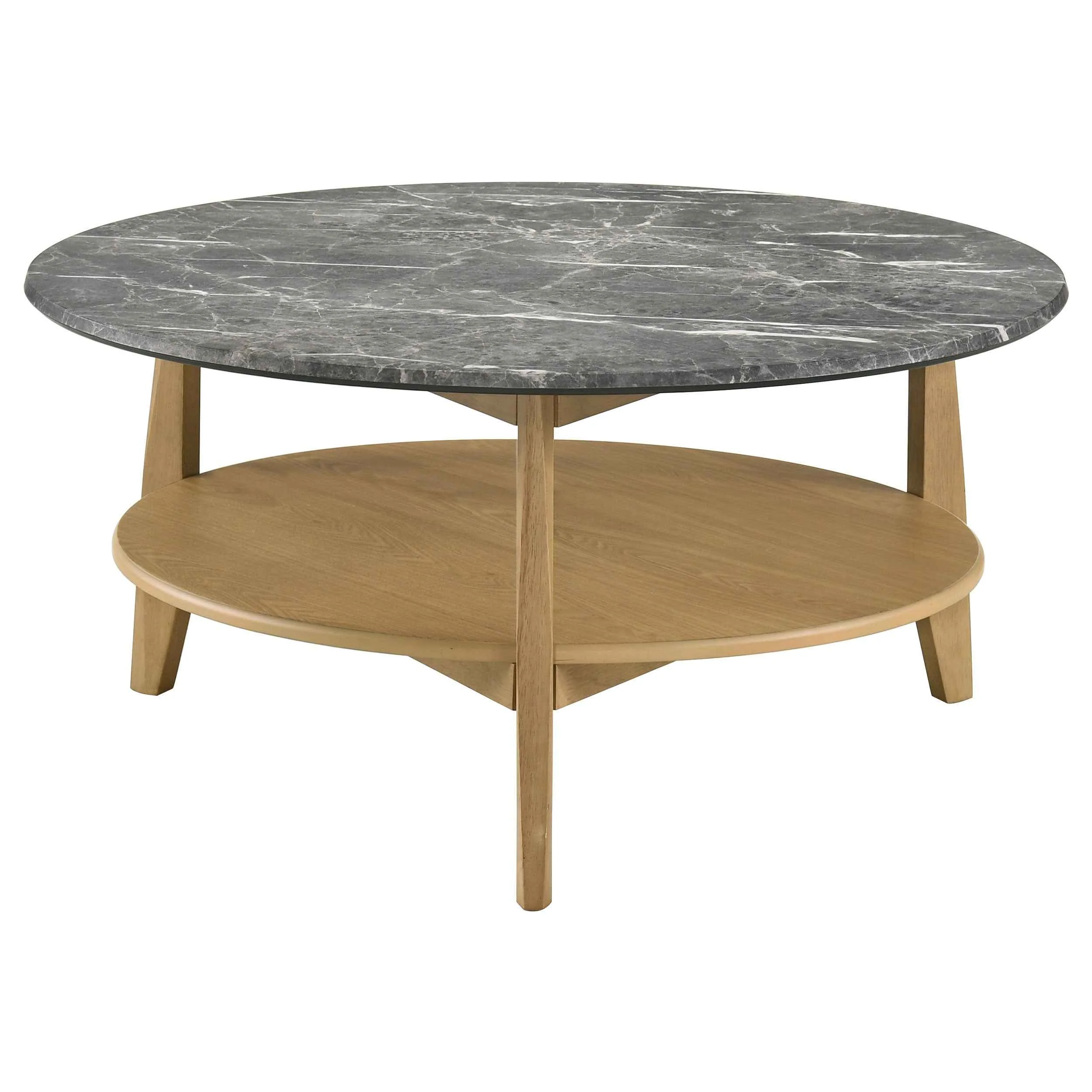Bradley Grey/Natural 3-Piece Round SmartTop Coffee Table Set - Image 8