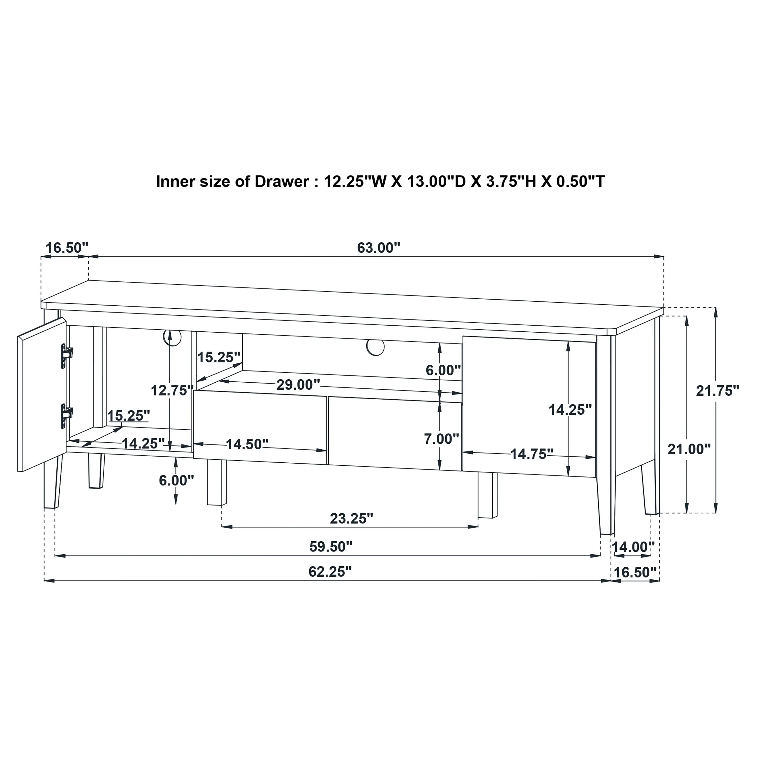 Bradley Grey/Natural 63-inch 2-Door SmartTop TV Stand - Image 15