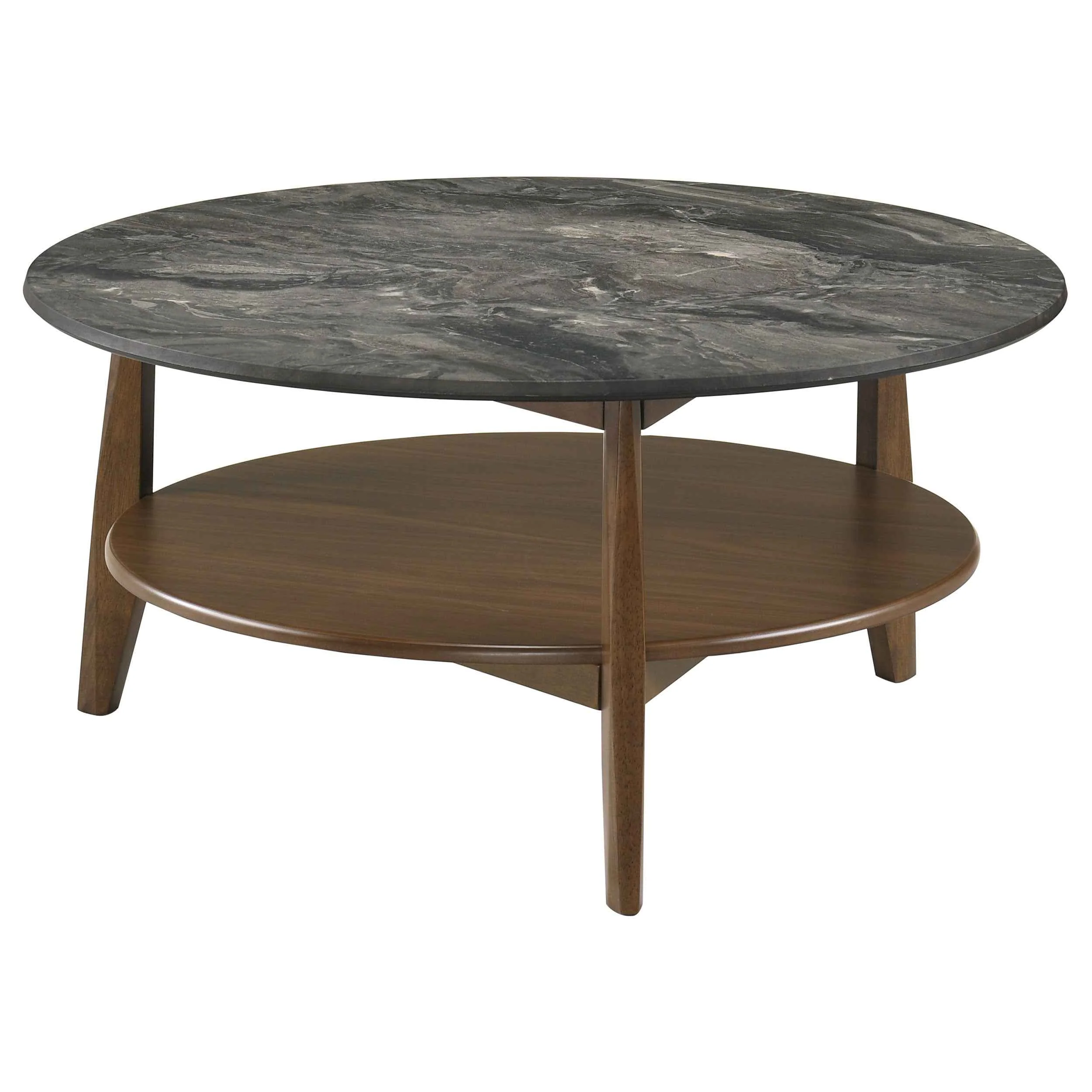 Bradley Smokey Grey/Dark Brown 2-Piece Round SmartTop Coffee Table Set - Image 7