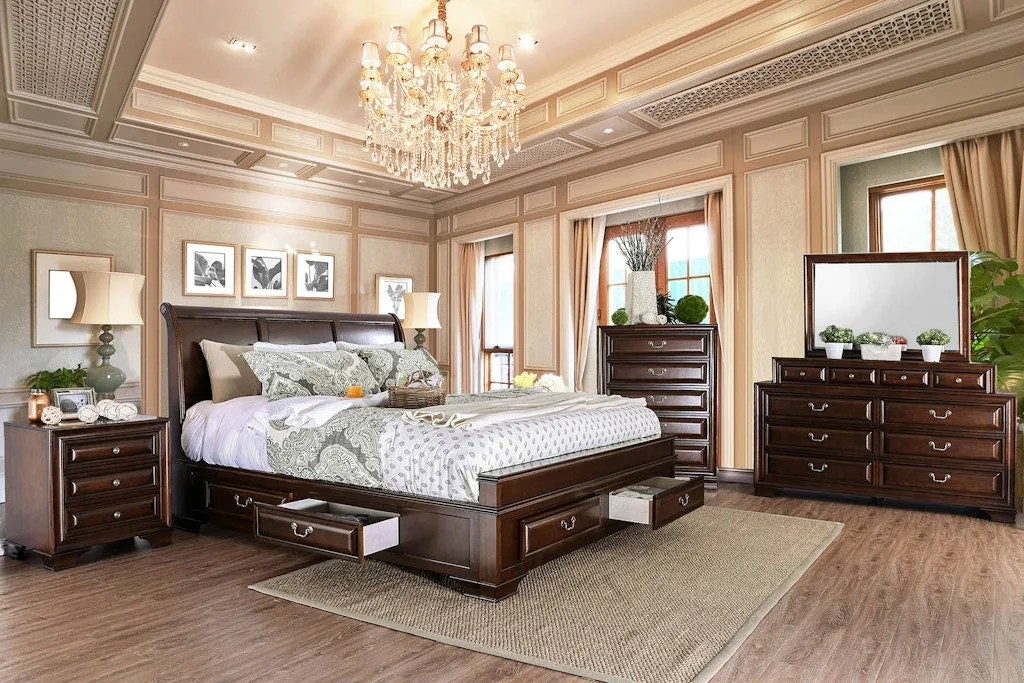 Brandt Brown Cherry 5-Piece Queen Bedroom Set