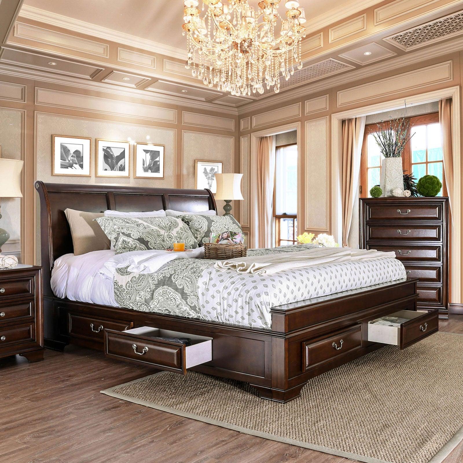 Brandt Brown Cherry King Storage Platform Bed