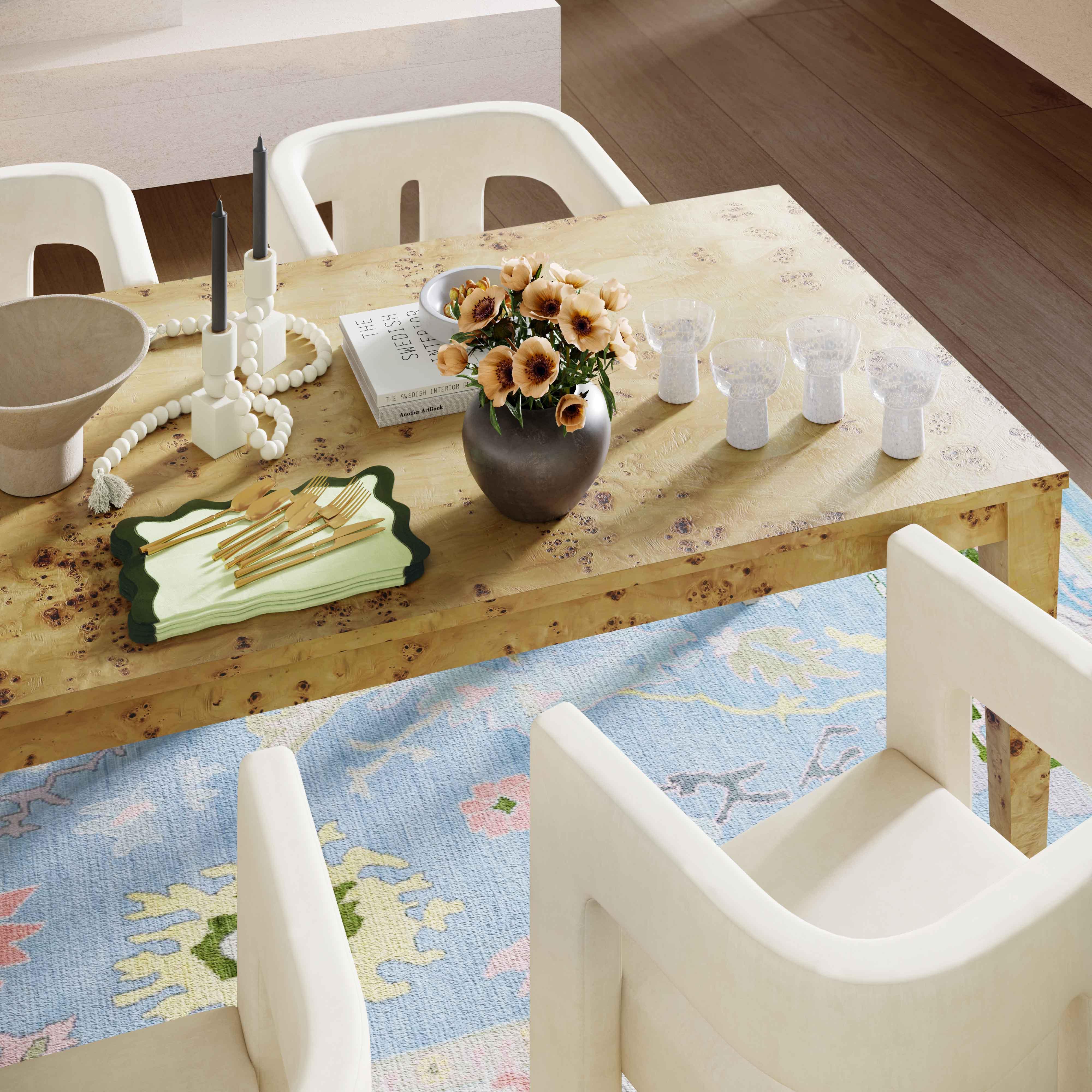 Brandyss Natural Burl 90" Rectangular Dining Table - Image 2
