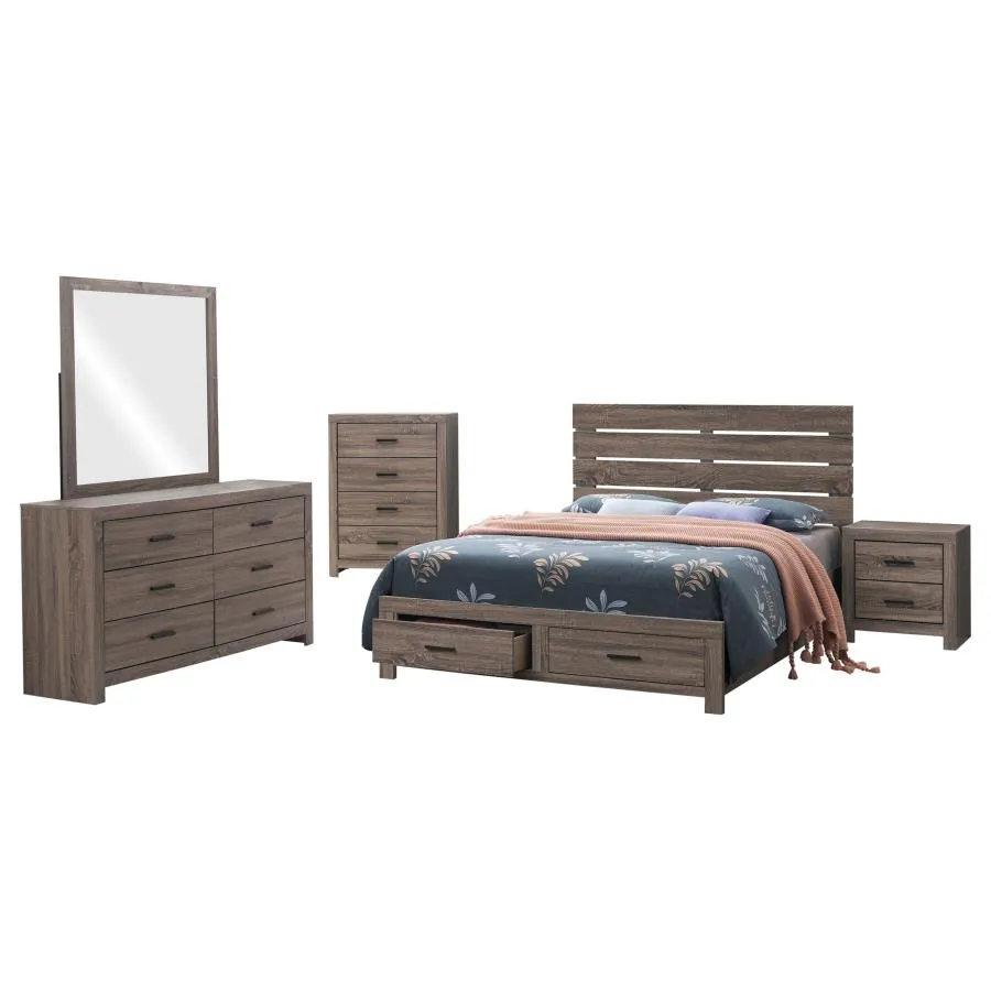 Brantford Barrel Oak 5-Piece Queen Storage Bedroom Set - Image 2