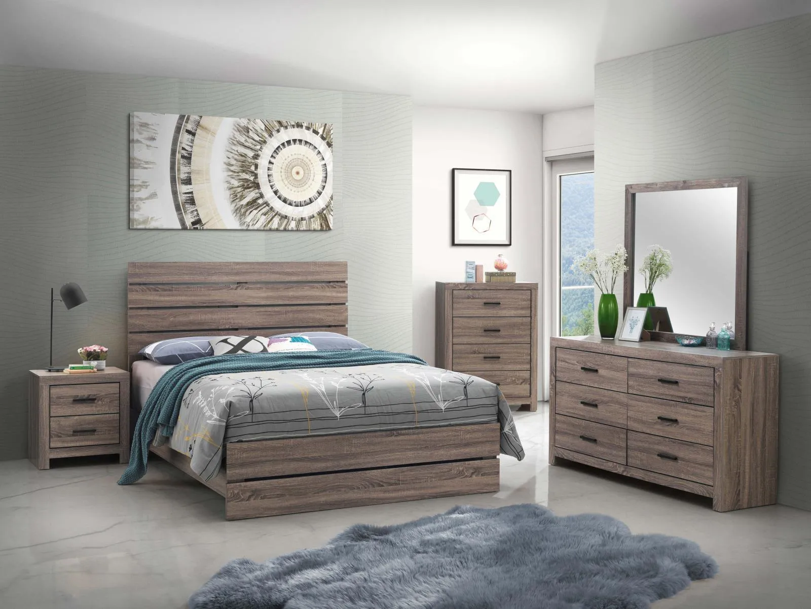 Brantford Barrel Oak Eastern King Panel Bed - Image 5