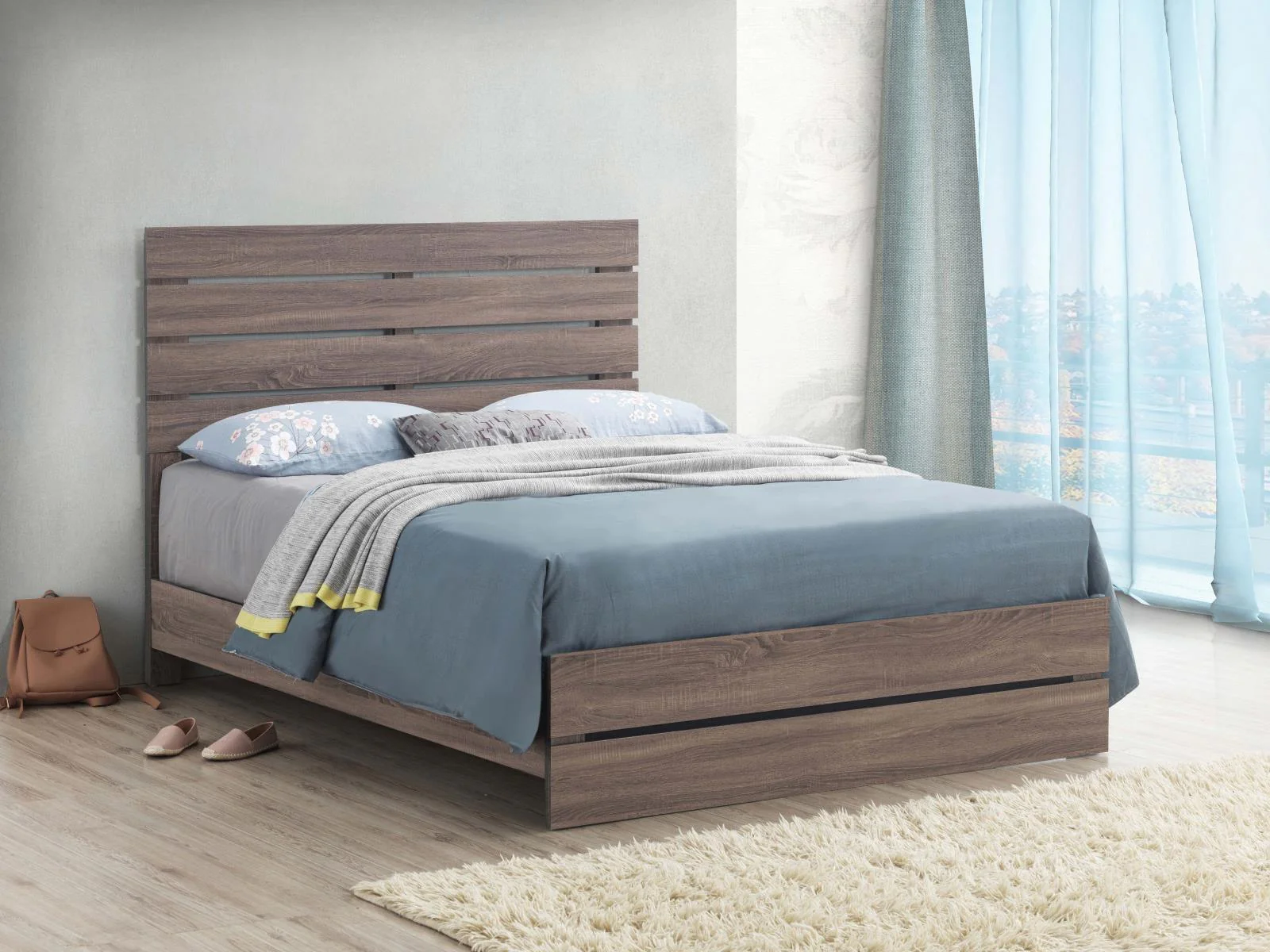 Brantford Barrel Oak Queen Panel Bed