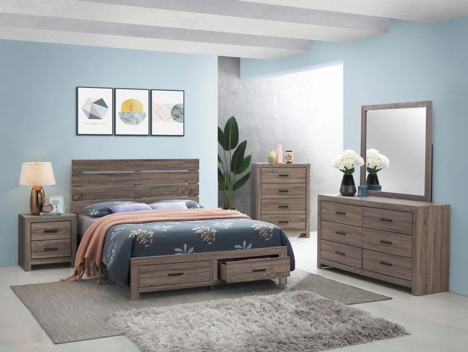 Brantford Barrel Oak Queen Storage Bed - Image 5
