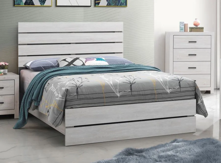 Brantford Coastal White Queen Panel Bed