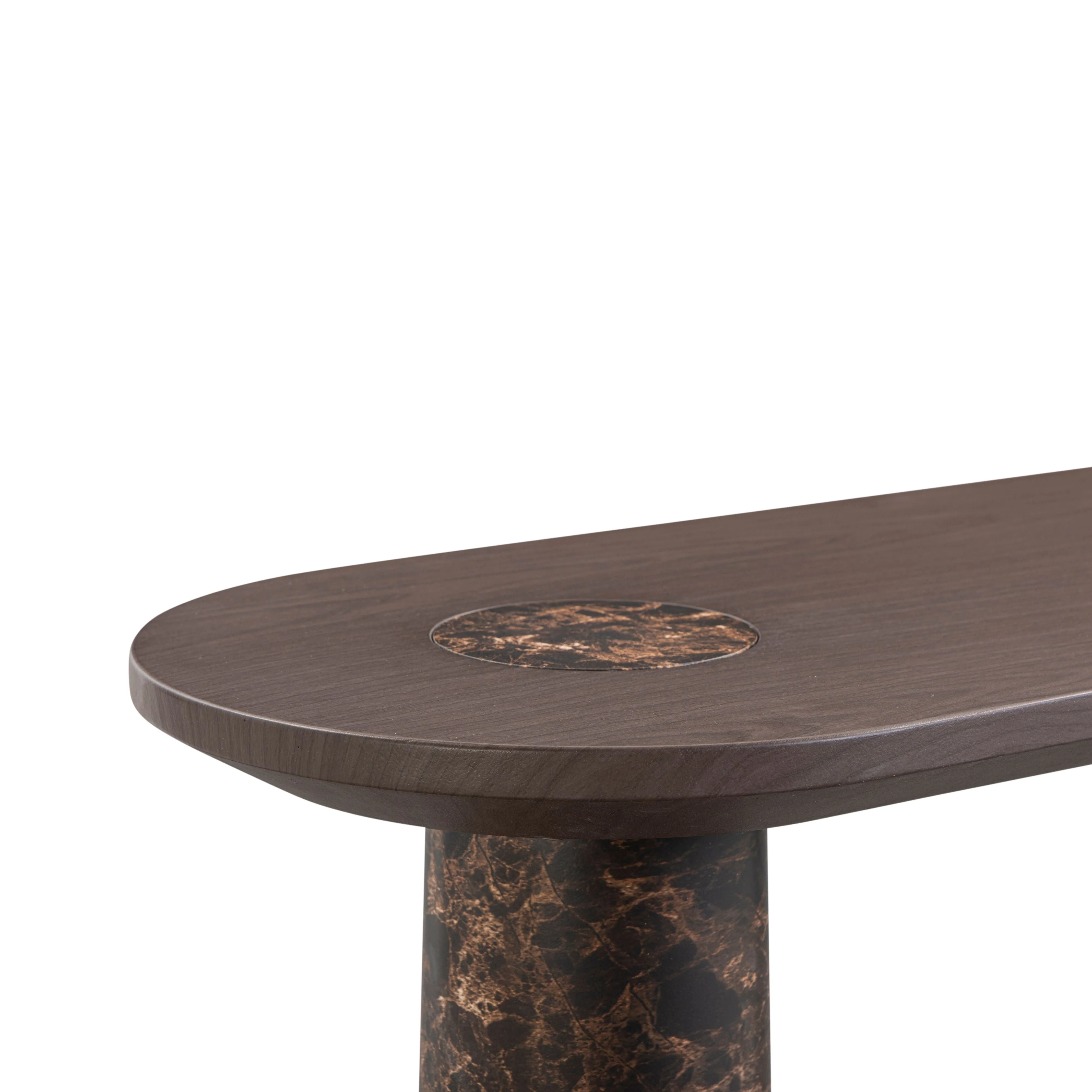 Braya 50" Faux Emperador Marble Console Table - Image 2