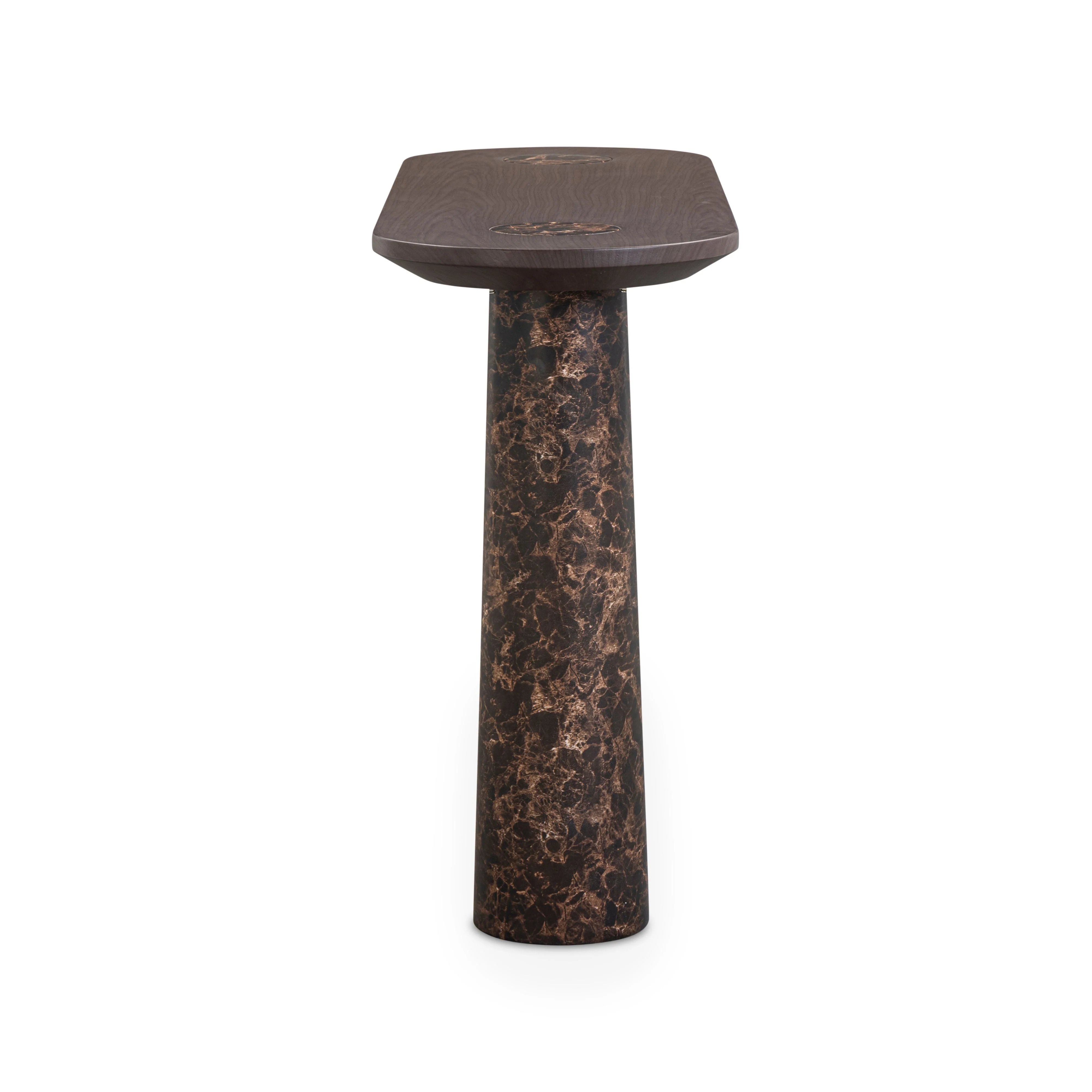 Braya 50" Faux Emperador Marble Console Table - Image 3